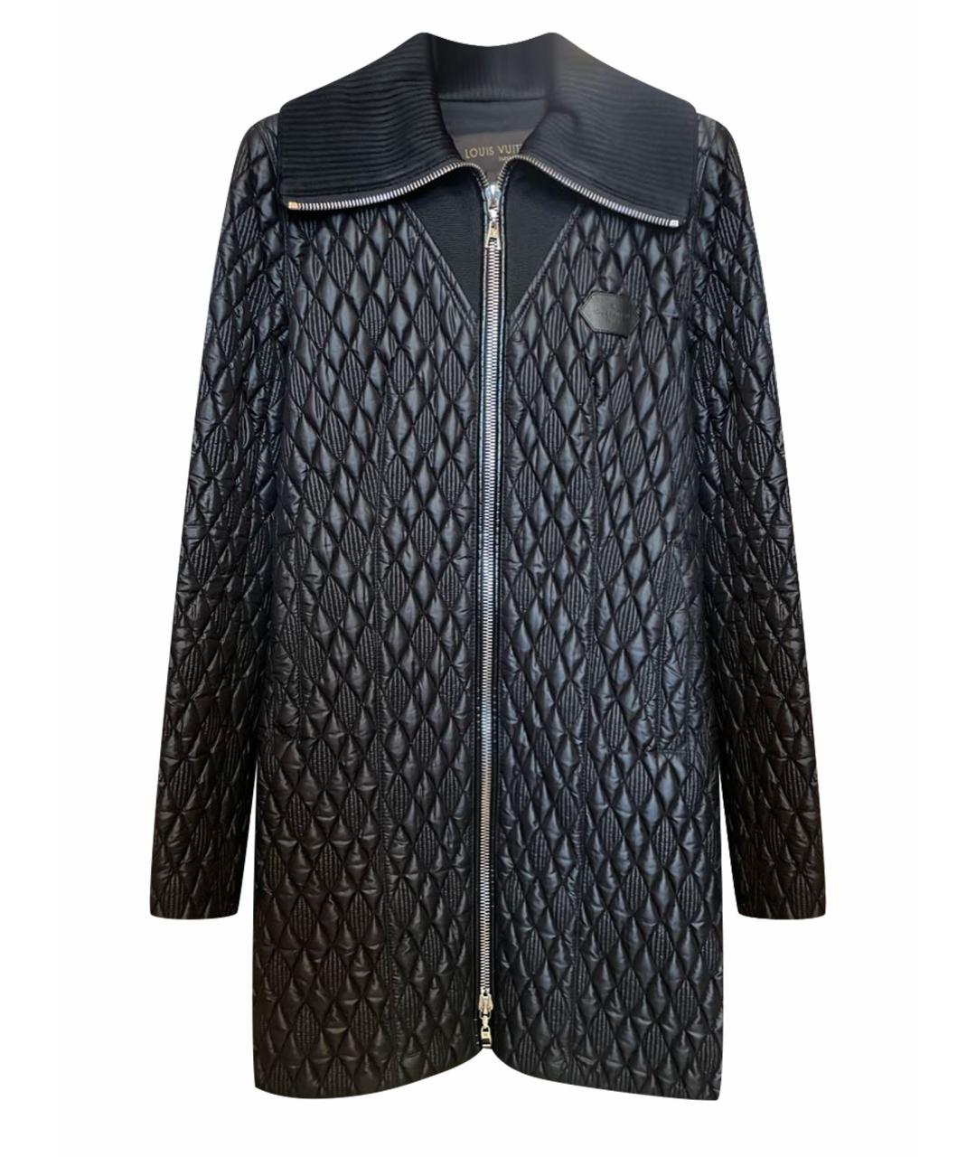 LOUIS VUITTON PRE-OWNED Черное полиамидовое пальто, фото 1