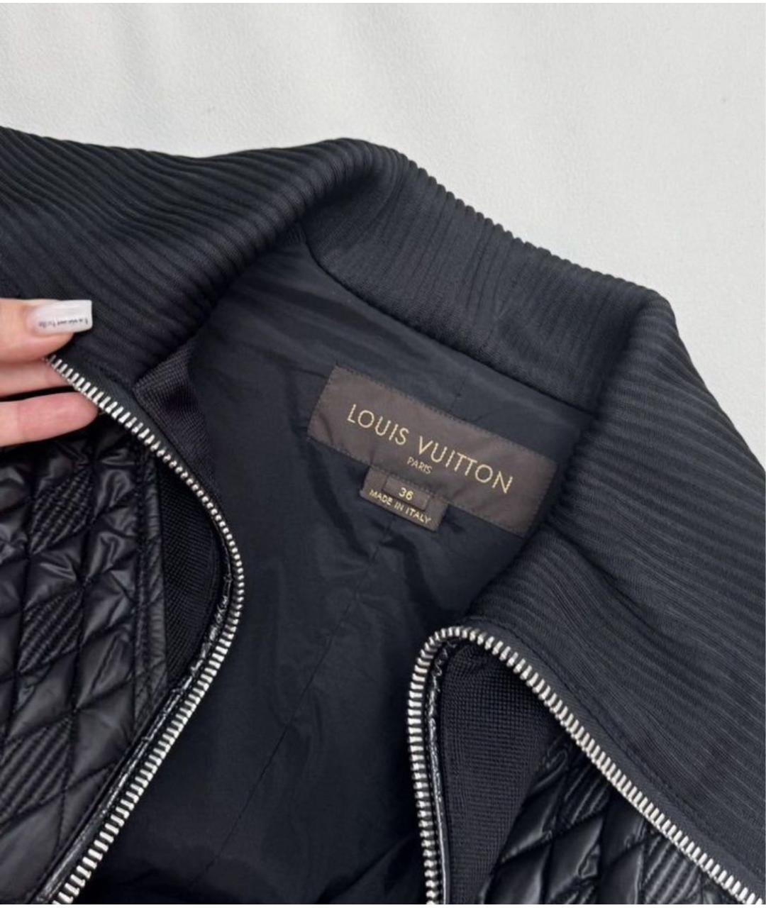 LOUIS VUITTON Черное полиамидовое пальто, фото 7