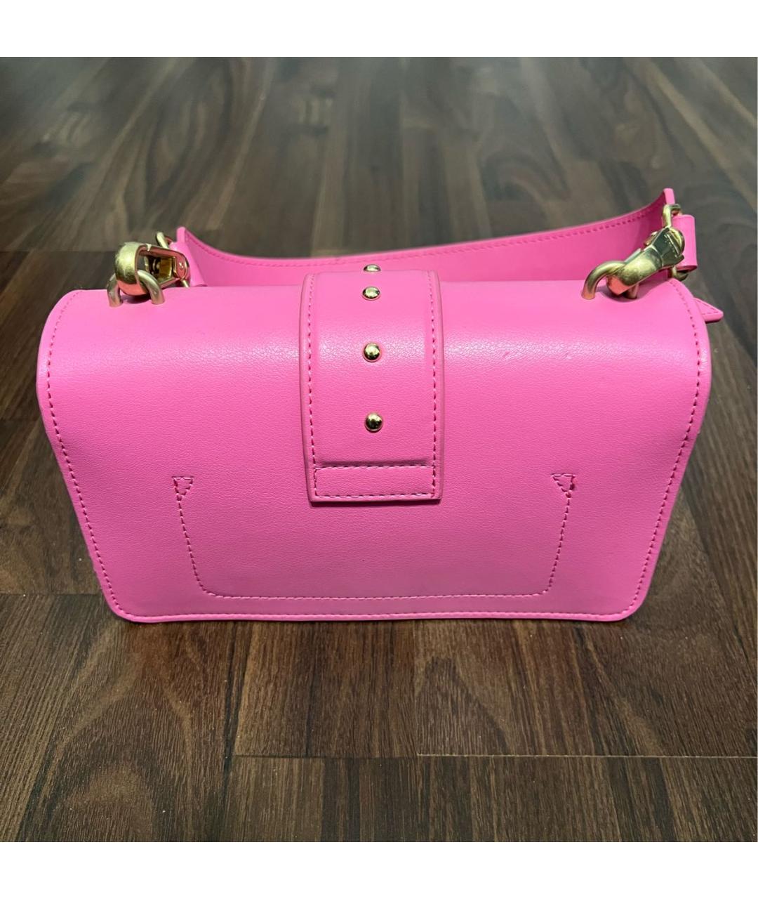 PINKO Розовая кожаная сумка с короткими ручками, фото 3