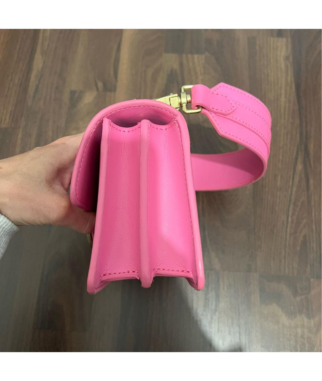 PINKO Розовая кожаная сумка с короткими ручками, фото 2