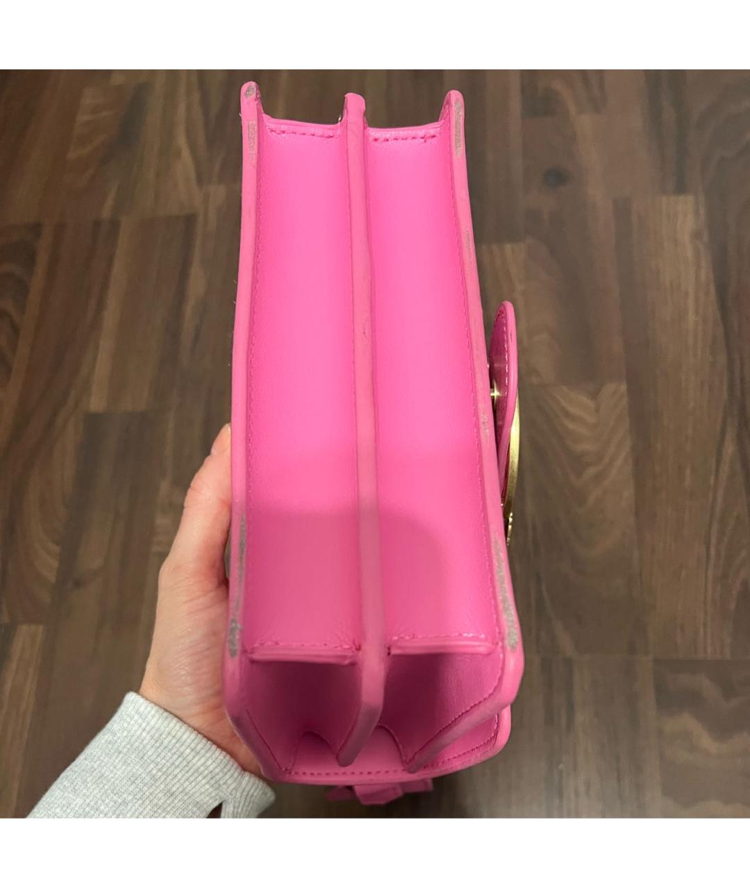 PINKO Розовая кожаная сумка с короткими ручками, фото 5