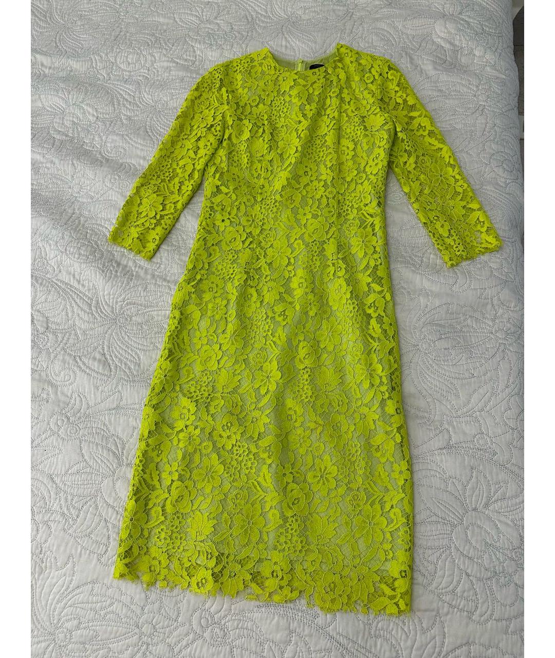 JOSEPH Салатовыое кружевное коктейльное платье, фото 3