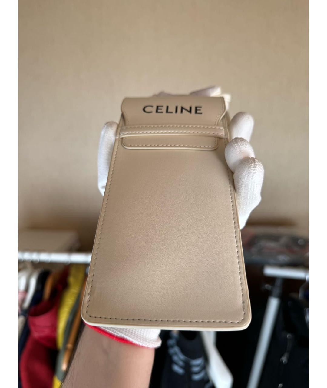 CELINE Белая кожаная сумка через плечо, фото 4