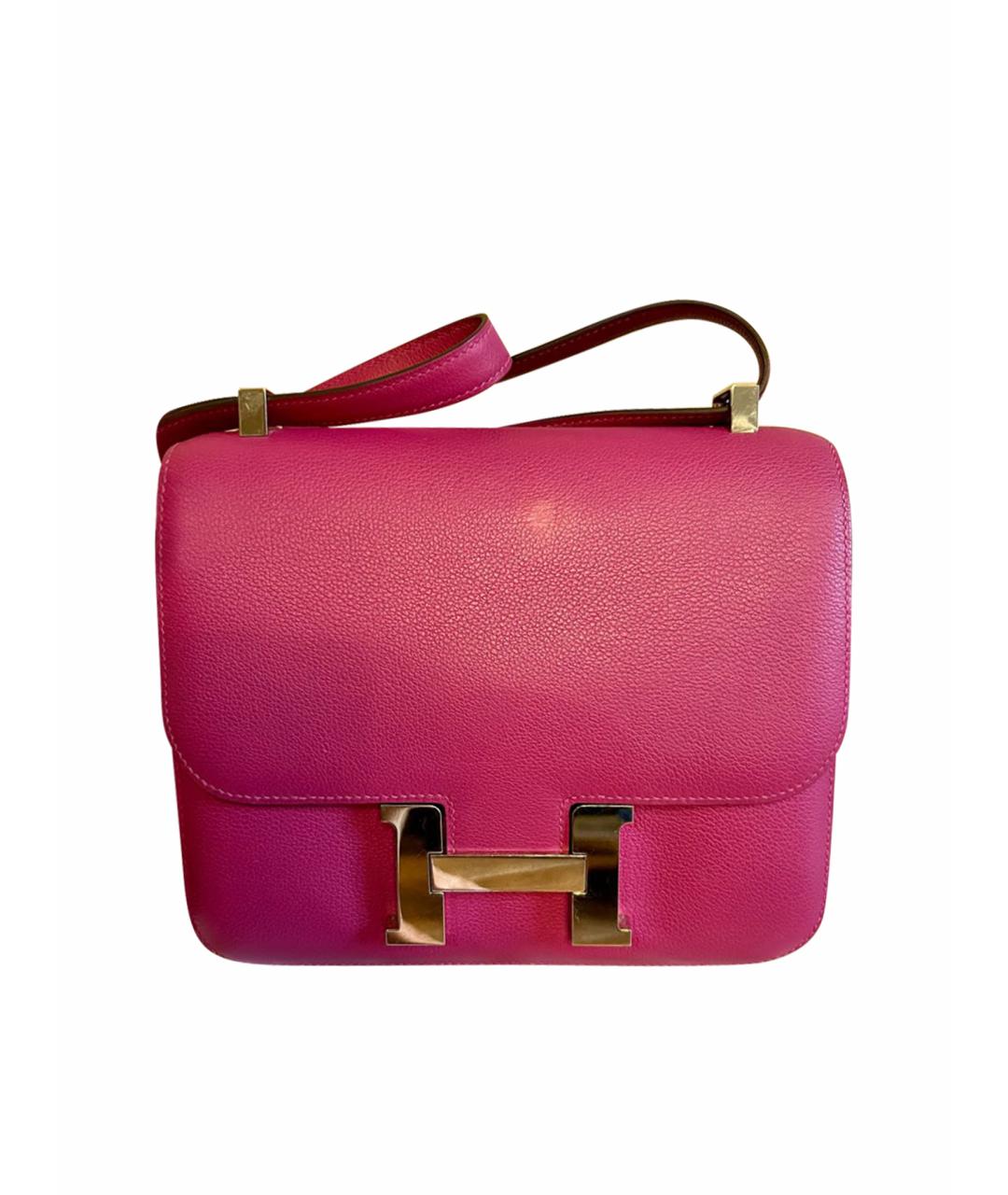 HERMES PRE-OWNED Розовая кожаная сумка через плечо, фото 1