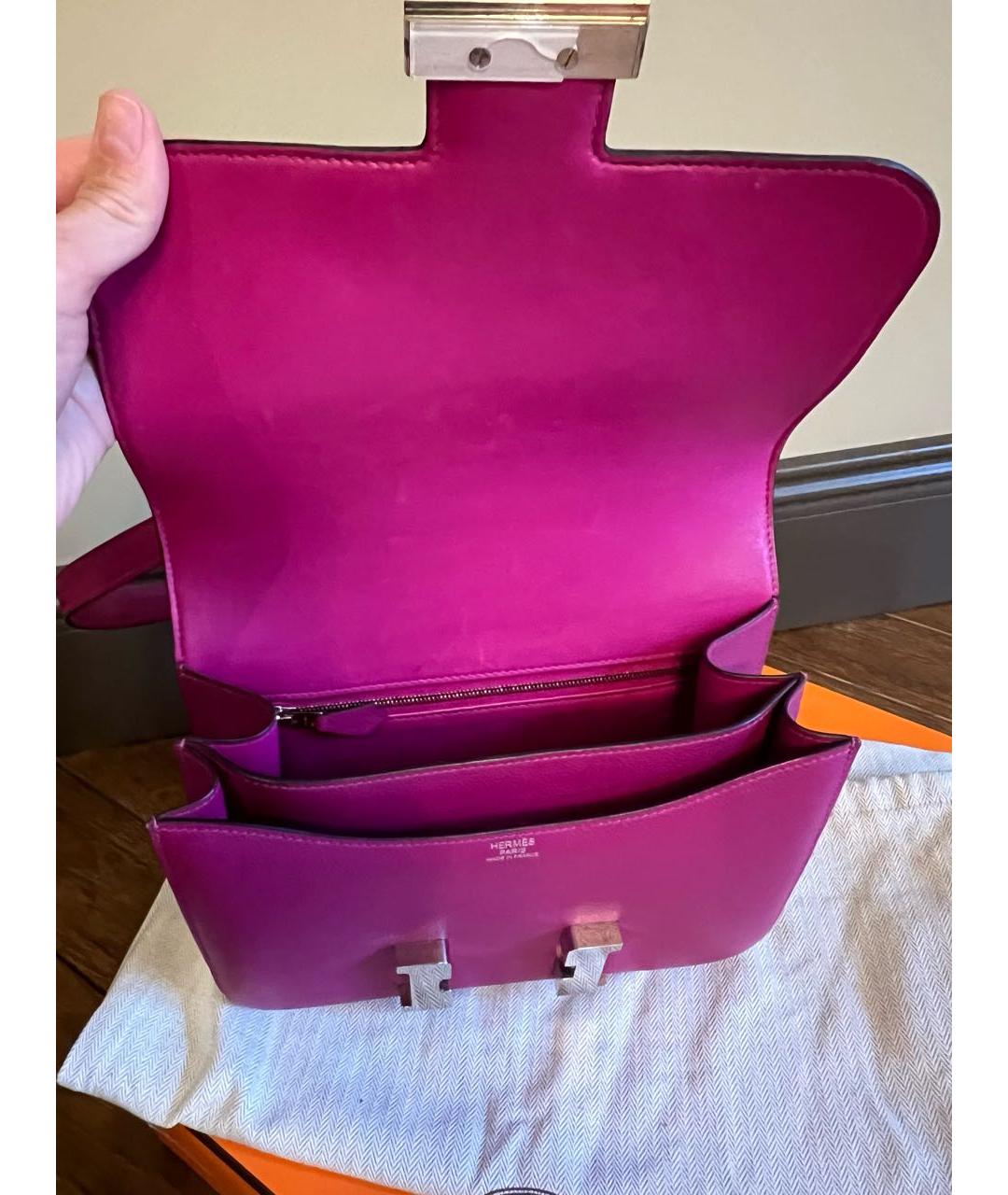 HERMES PRE-OWNED Розовая кожаная сумка через плечо, фото 4