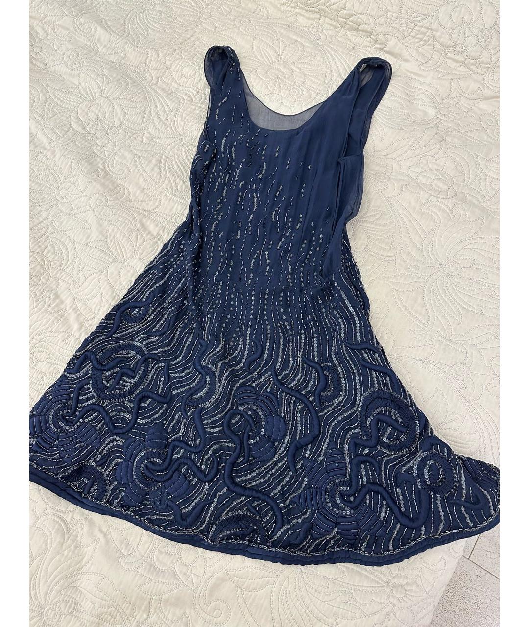 CHLOE Темно-синее шелковое вечернее платье, фото 3