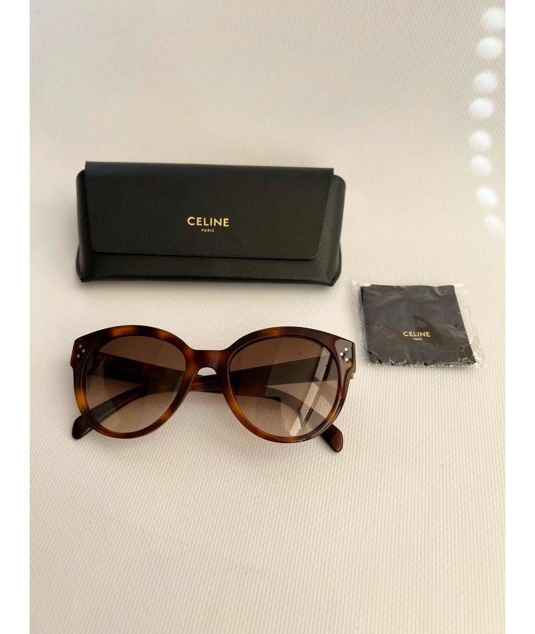 CELINE PRE-OWNED Коричневые солнцезащитные очки, фото 4