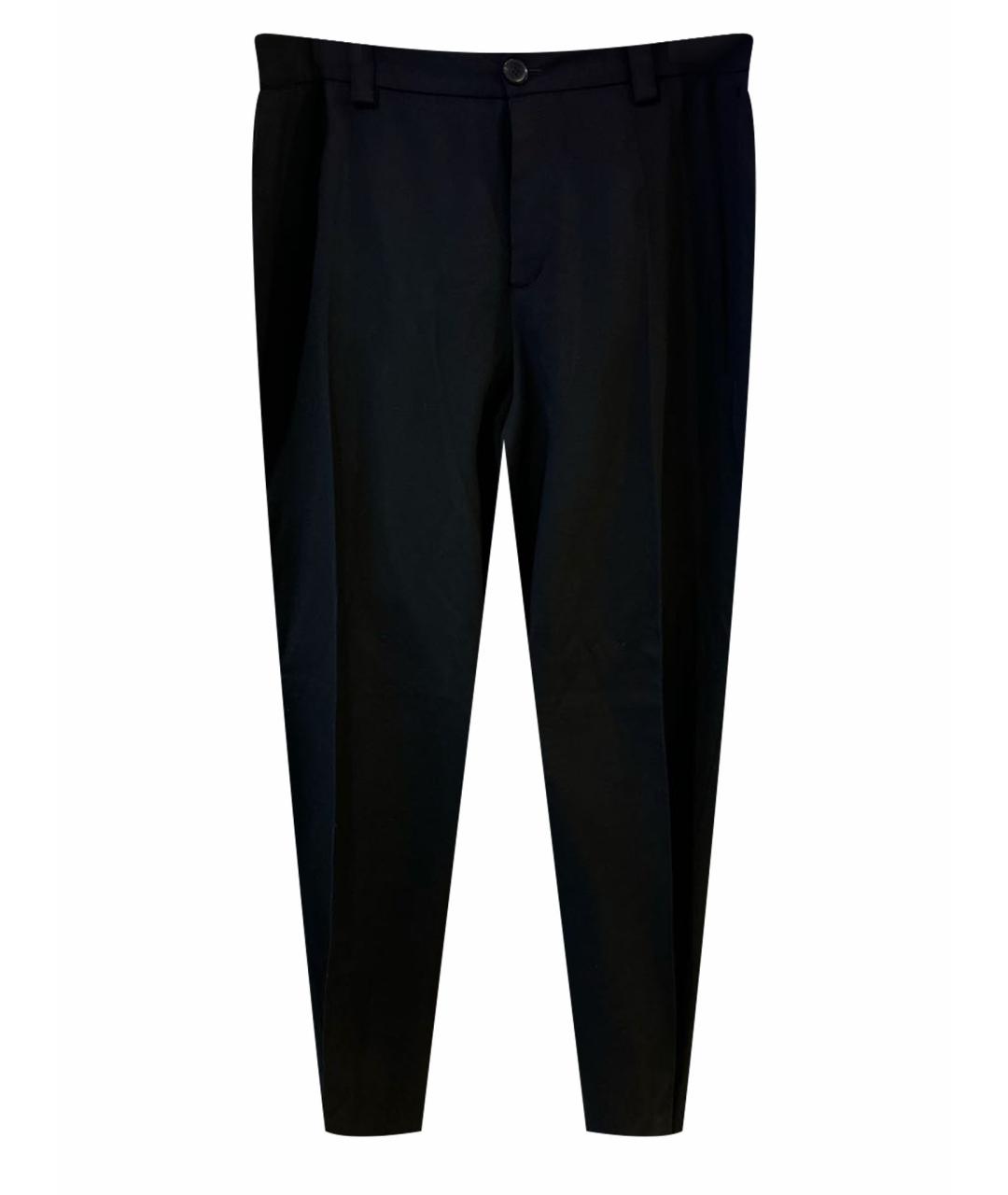 BURBERRY Черные шерстяные классические брюки, фото 1