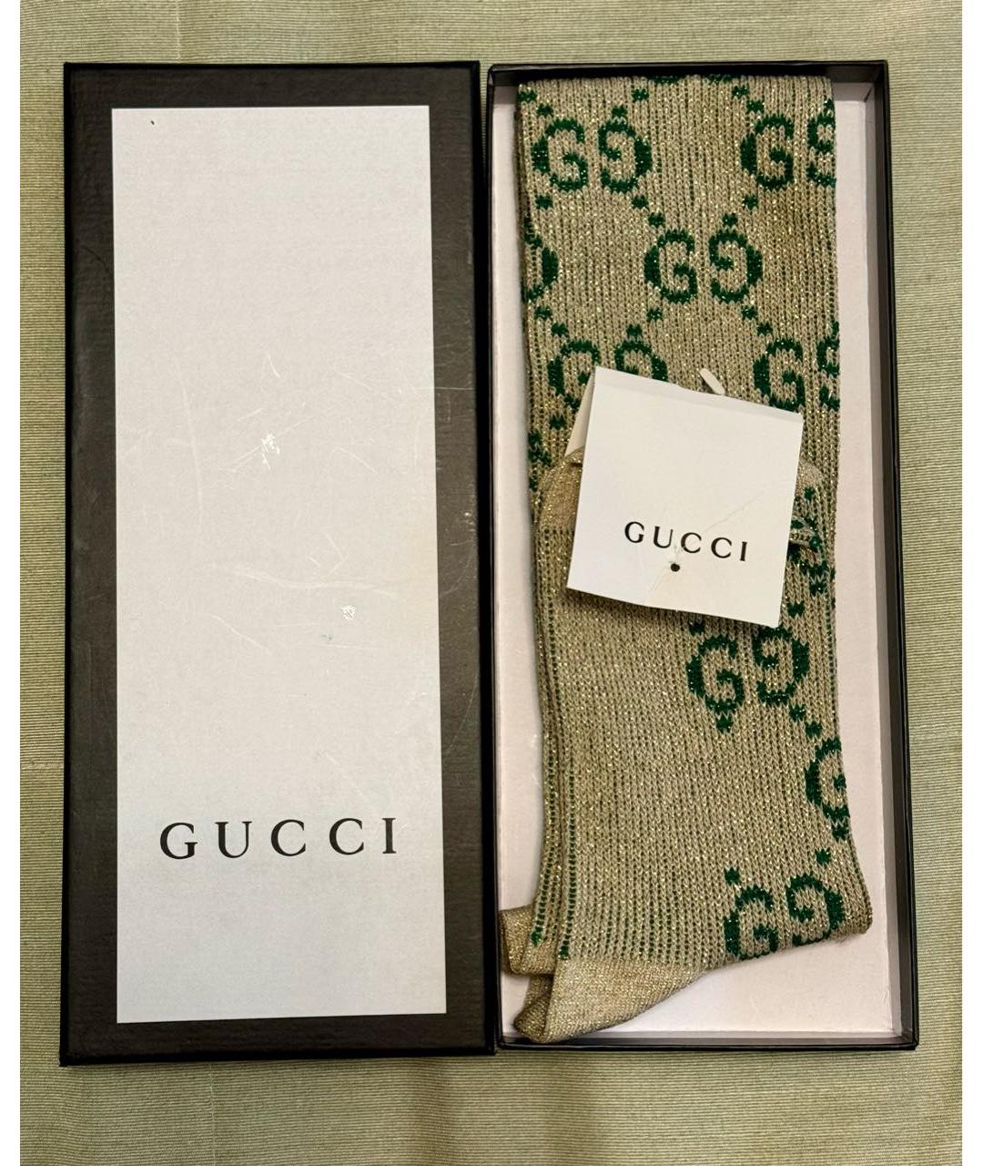 GUCCI Золотые носки, чулки и колготы, фото 3