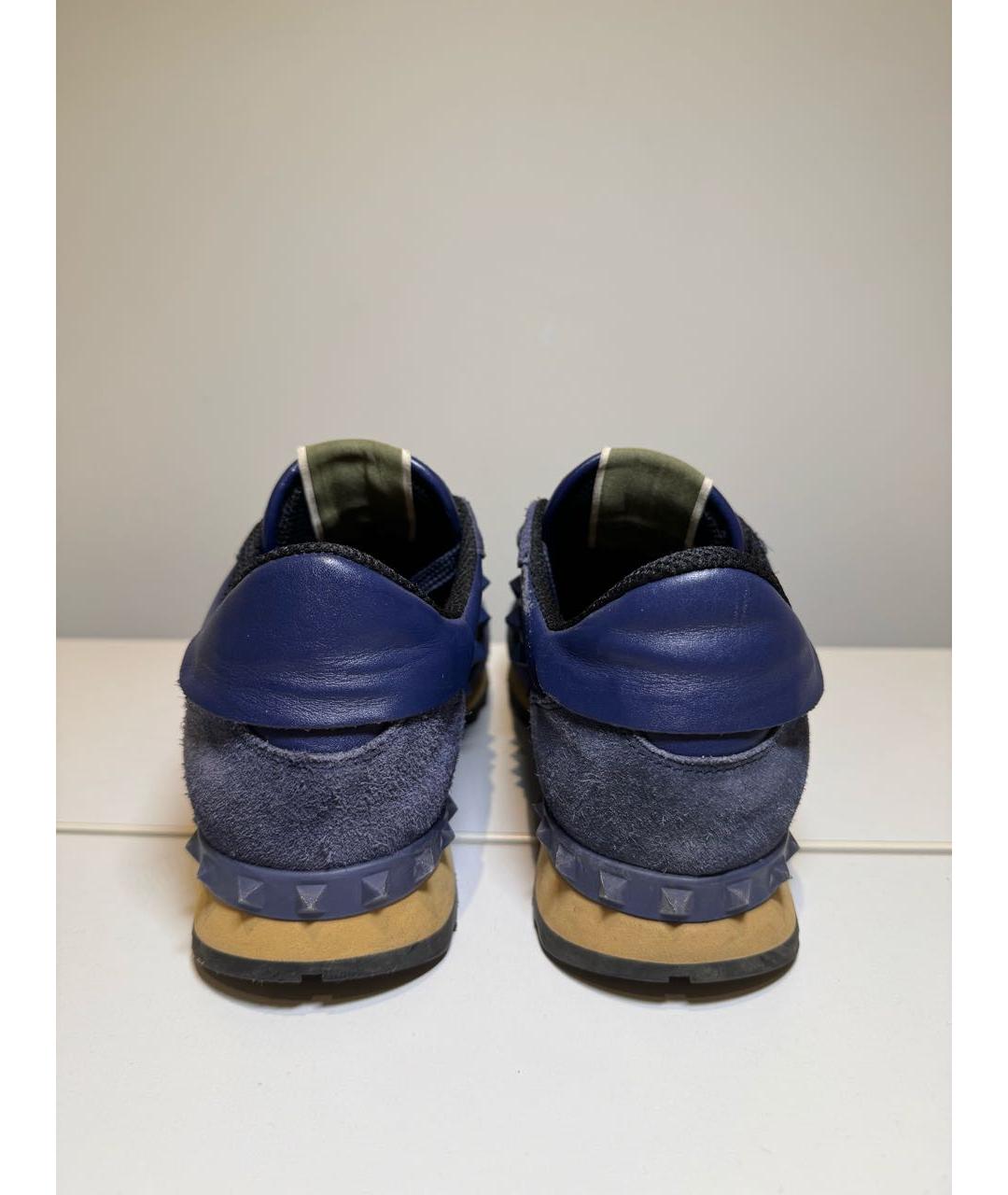 VALENTINO Темно-синие кожаные кроссовки, фото 4