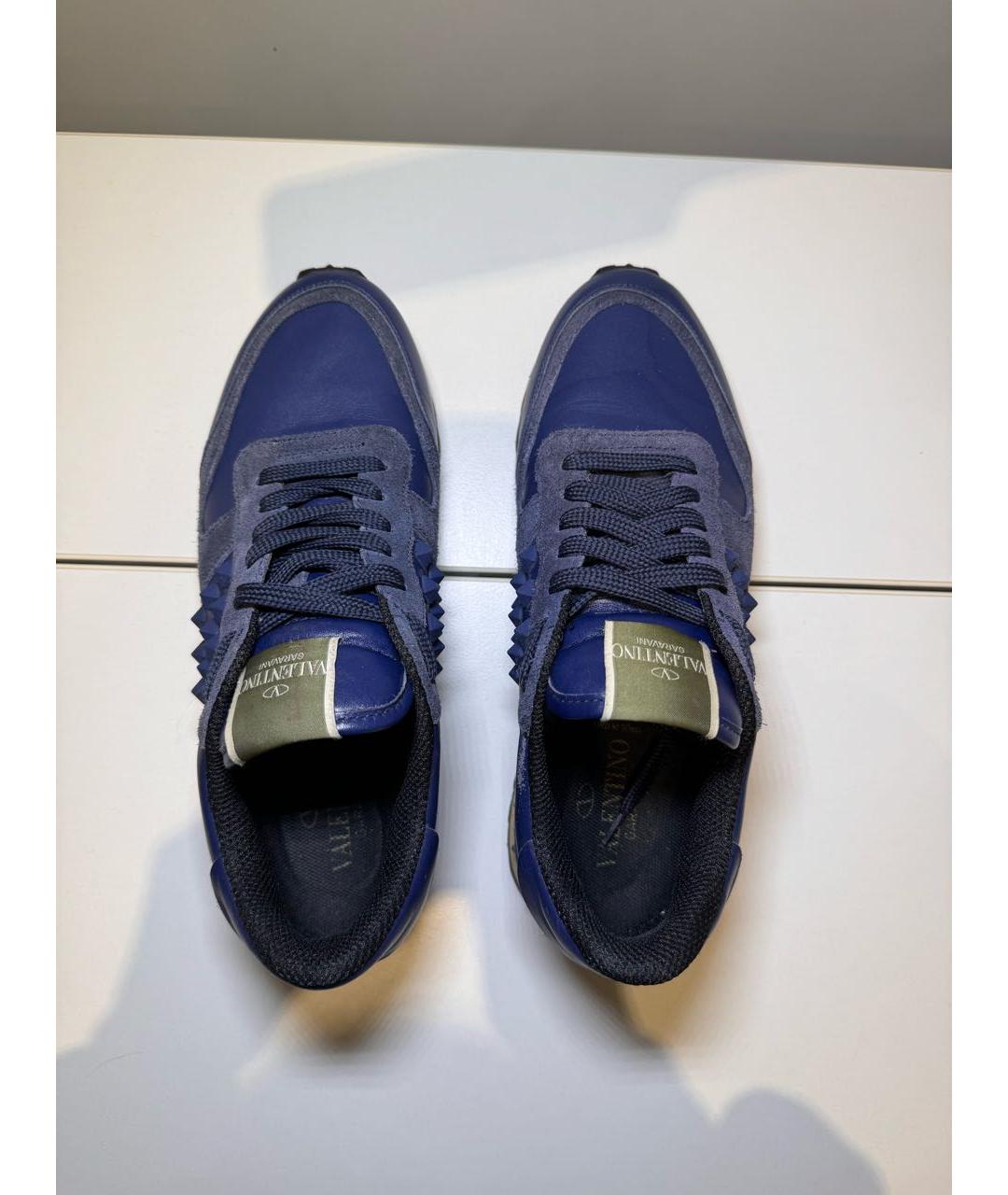 VALENTINO Темно-синие кожаные кроссовки, фото 3