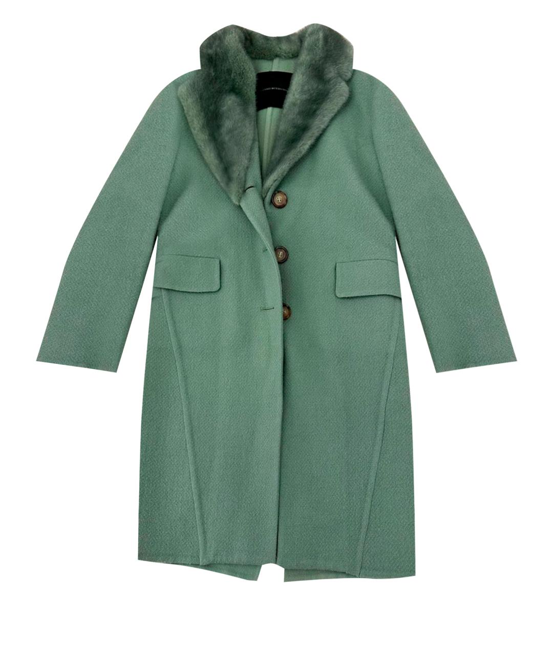 ERMANNO SCERVINO Зеленые шерстяное пальто, фото 1