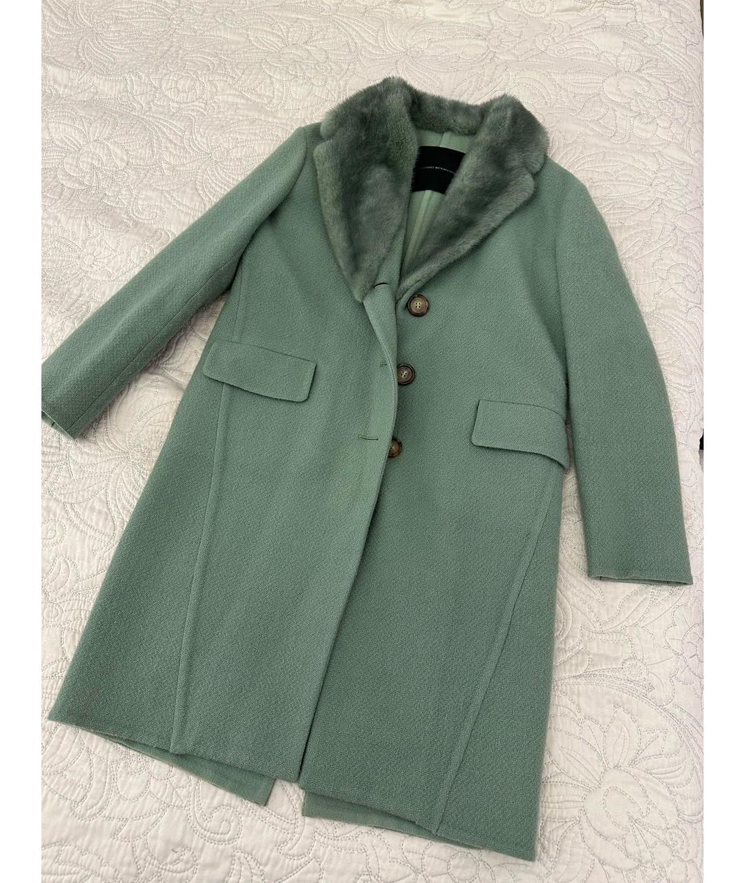 ERMANNO SCERVINO Зеленые шерстяное пальто, фото 8