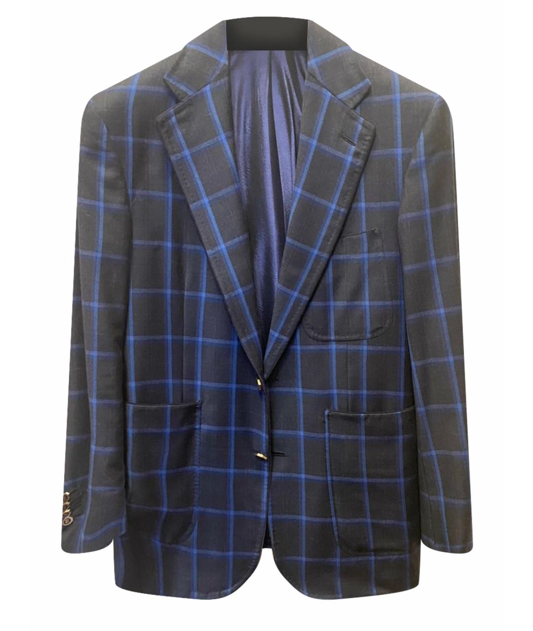 STEFANO RICCI Темно-синий шелковый пиджак, фото 1