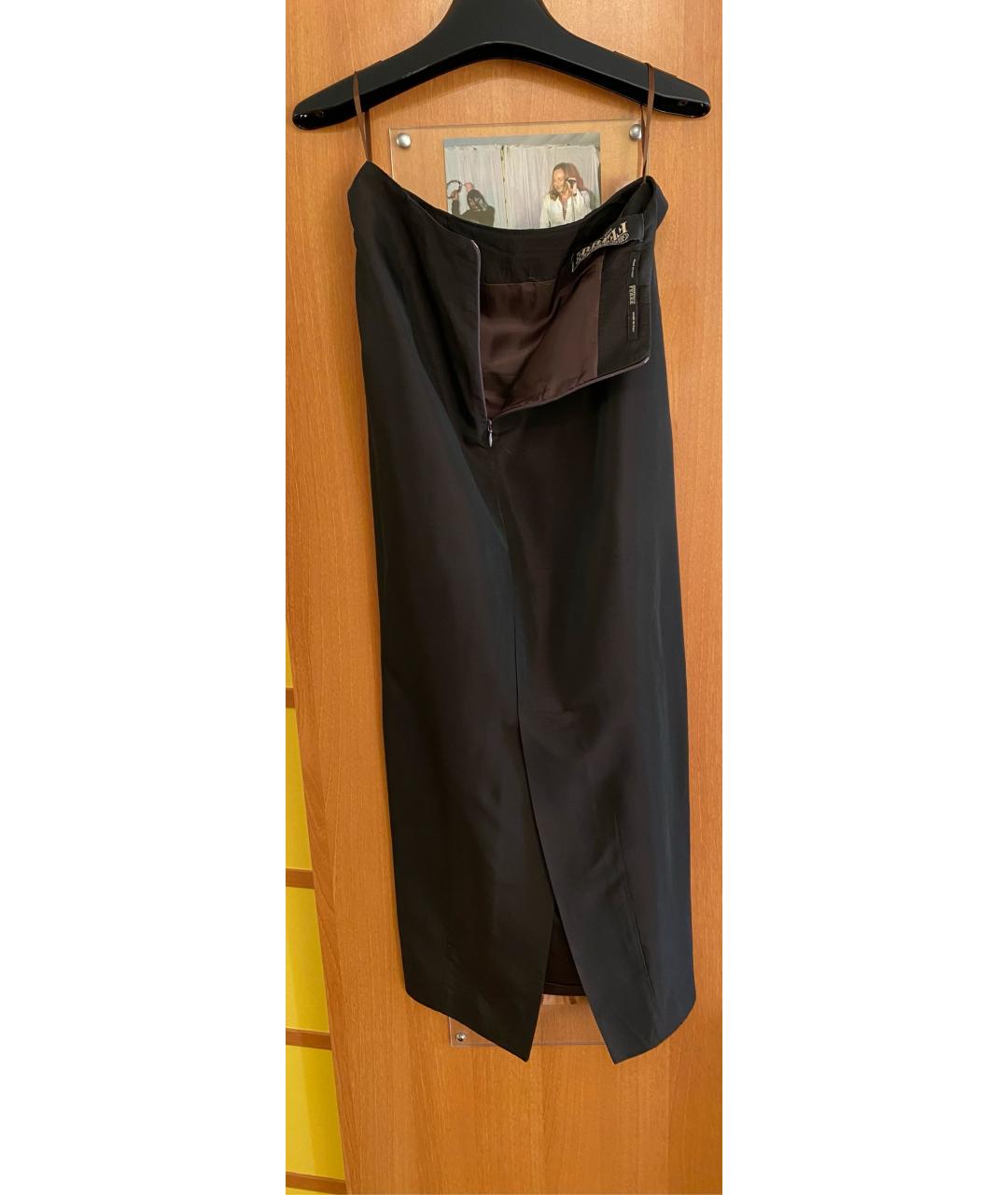 GIANFRANCO FERRE Черная ацетатная юбка миди, фото 2