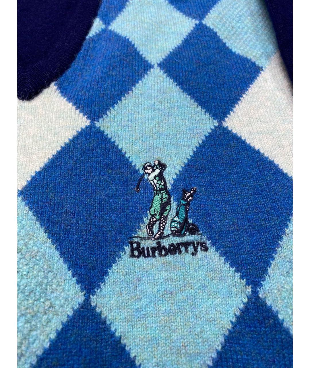 BURBERRY Синий шерстяной джемпер / свитер, фото 3