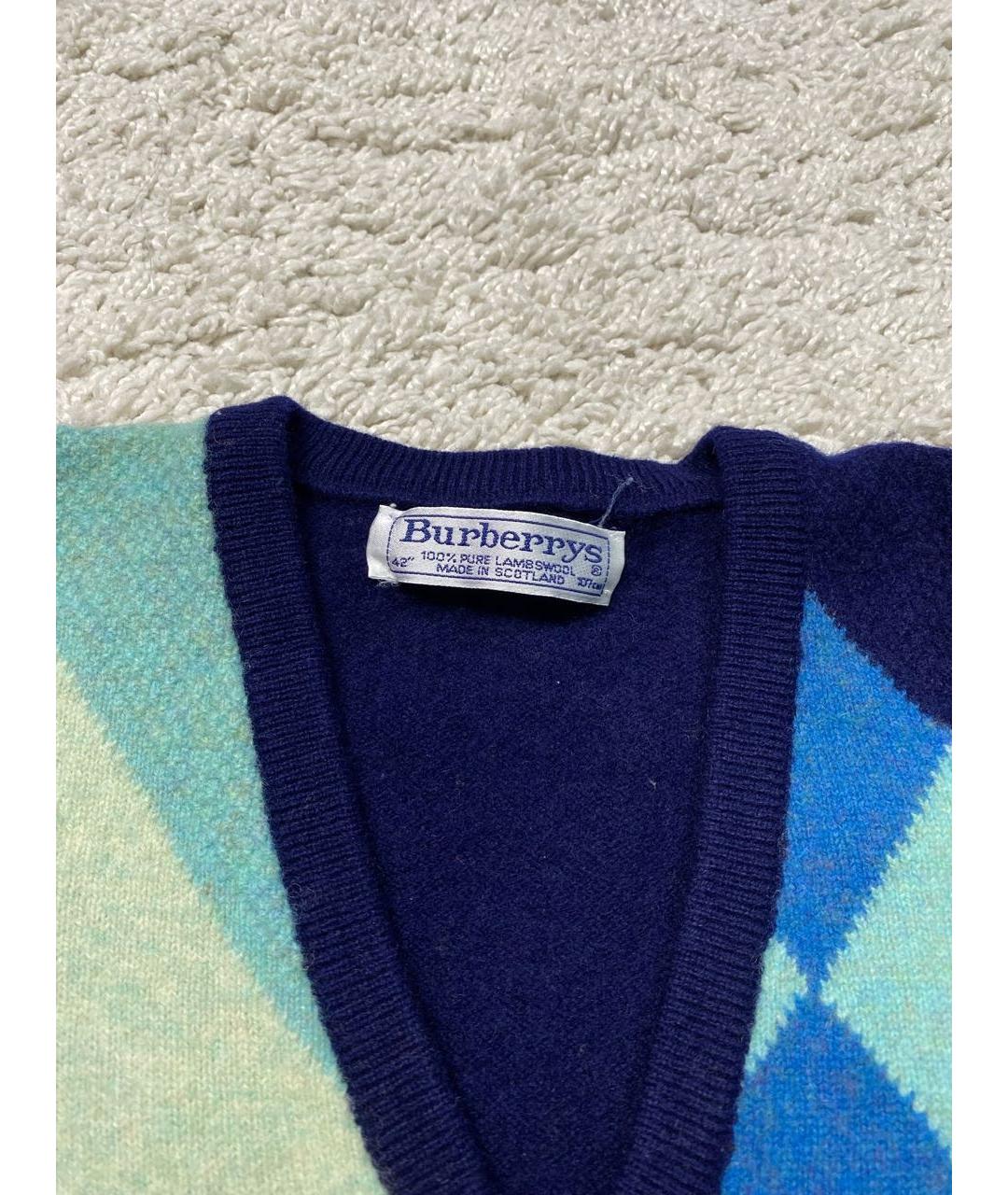 BURBERRY Синий шерстяной джемпер / свитер, фото 4