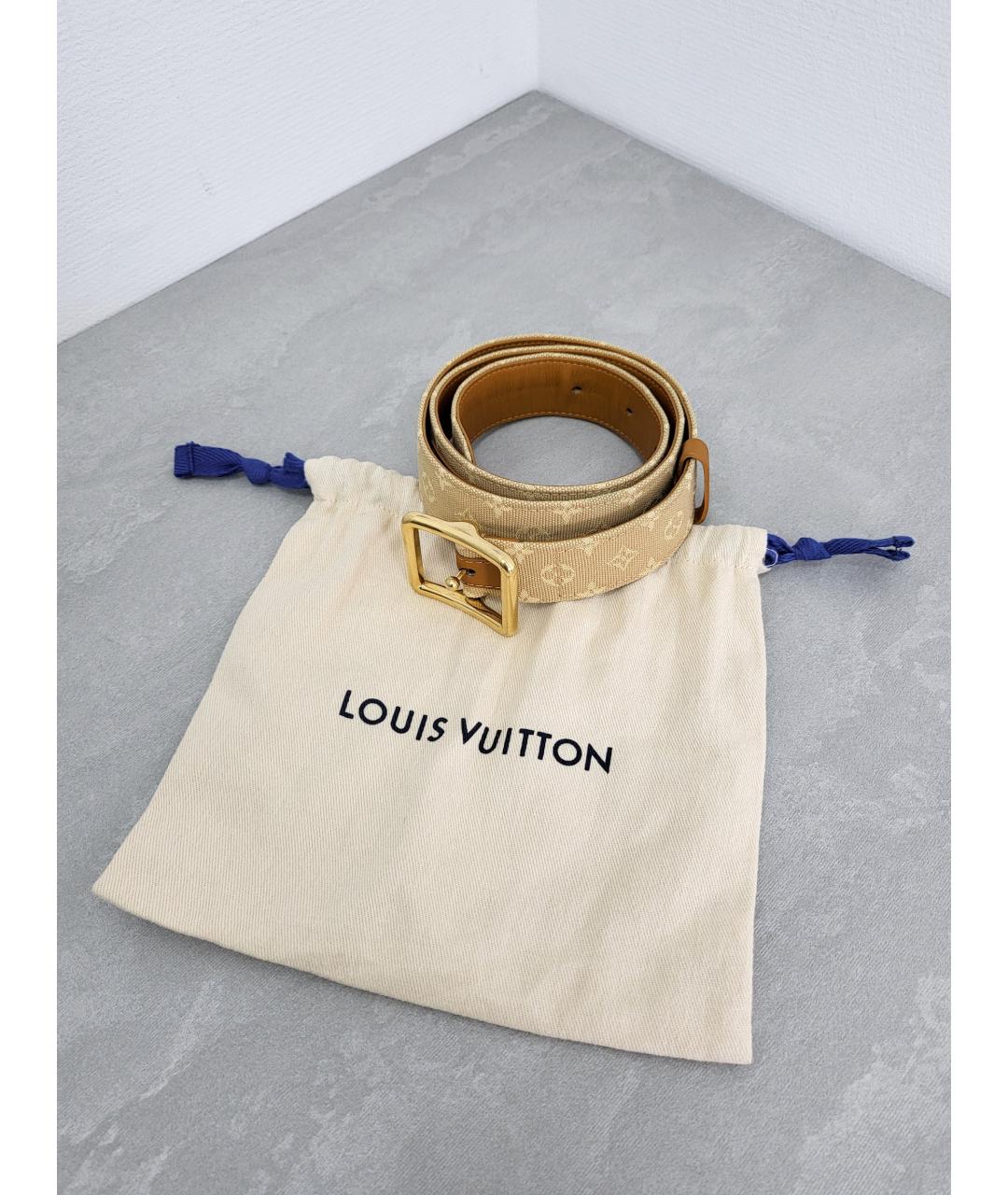 LOUIS VUITTON PRE-OWNED Бежевый кожаный ремень, фото 7