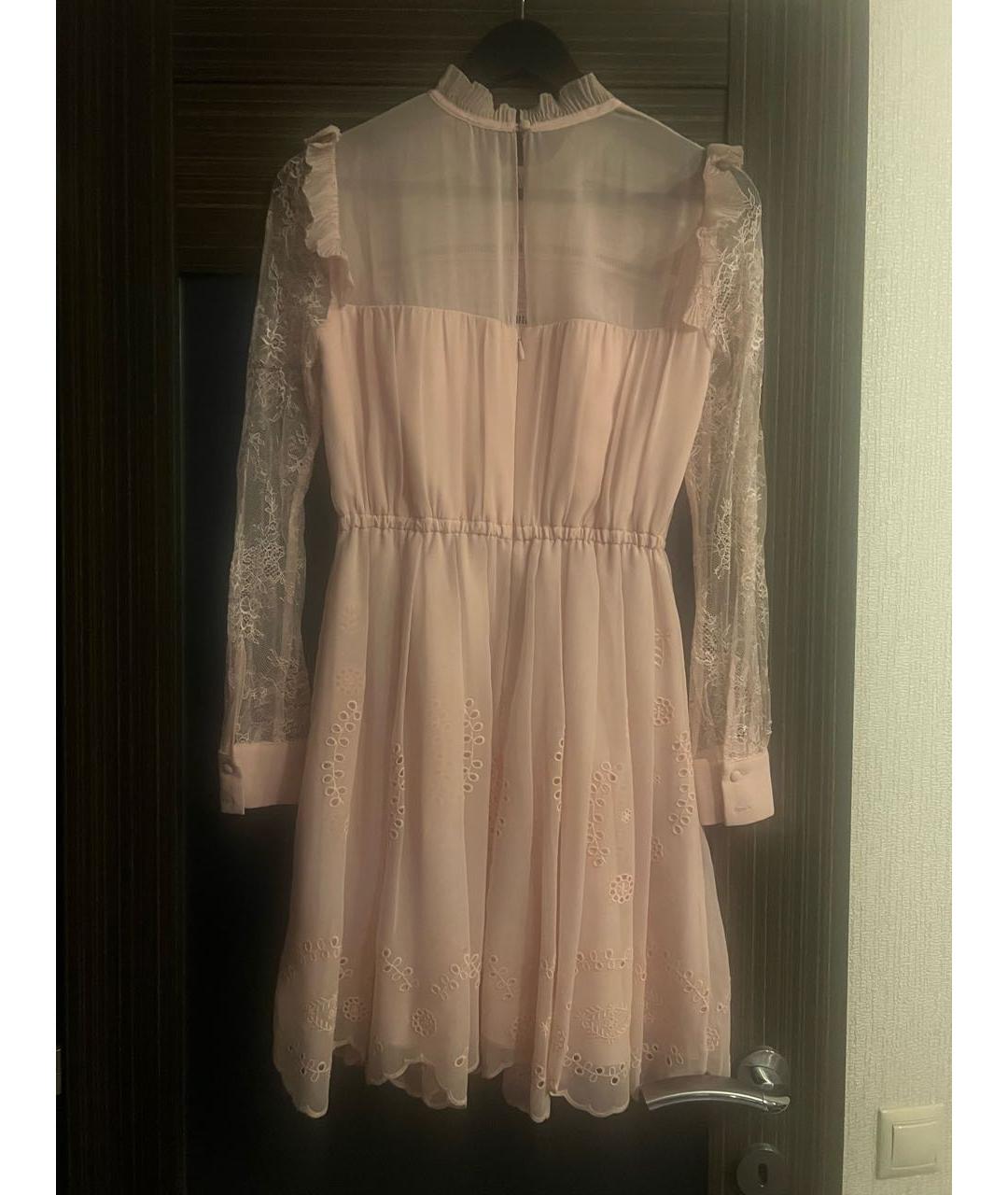 SELF-PORTRAIT Розовое шелковое коктейльное платье, фото 2