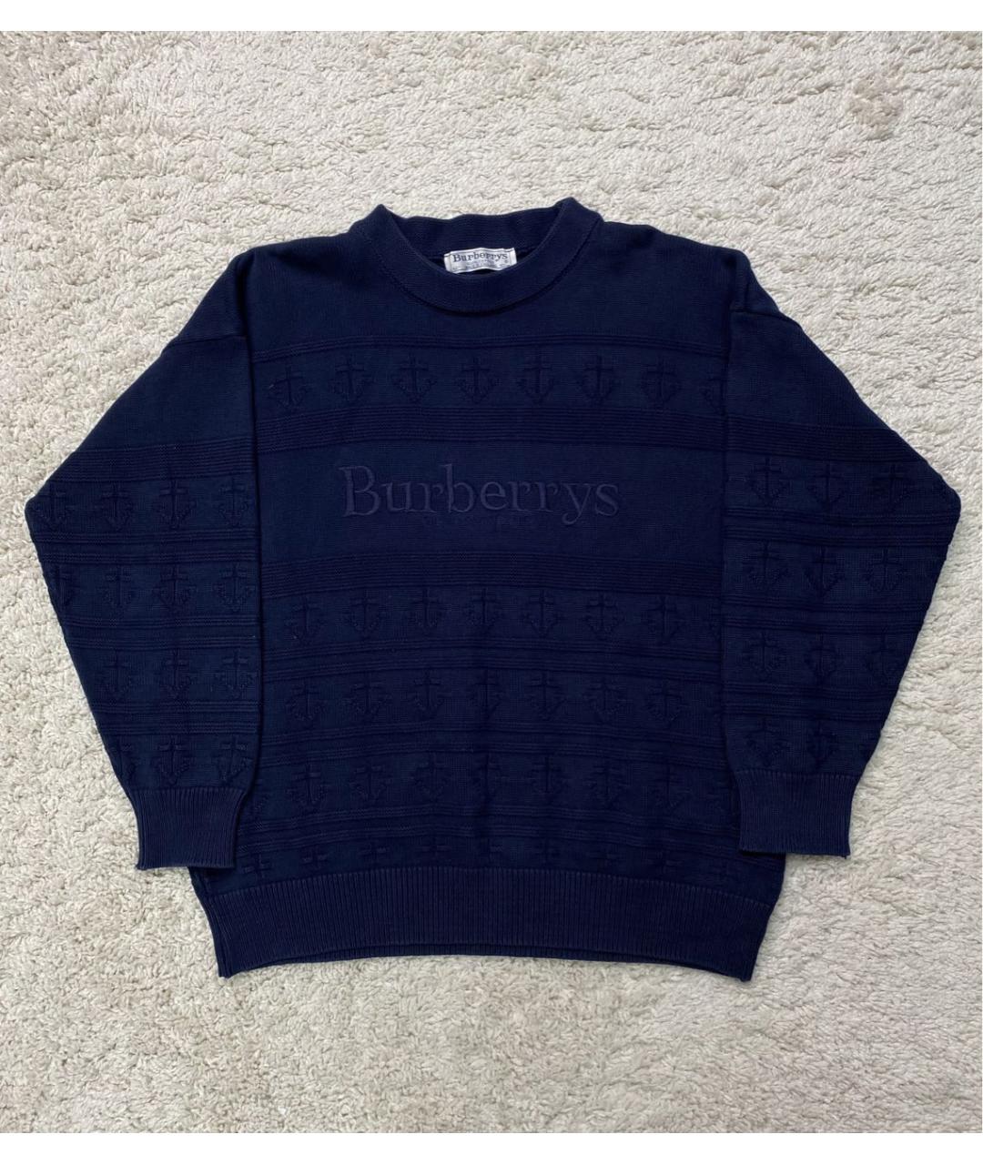 BURBERRY Темно-синий хлопковый джемпер / свитер, фото 6