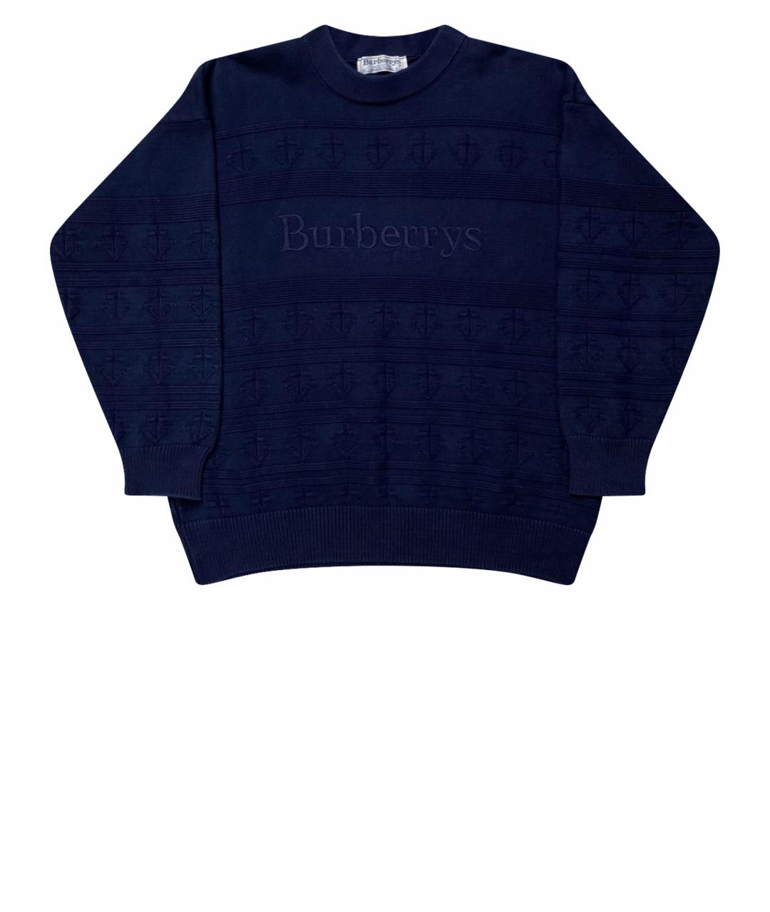 BURBERRY Темно-синий хлопковый джемпер / свитер, фото 1