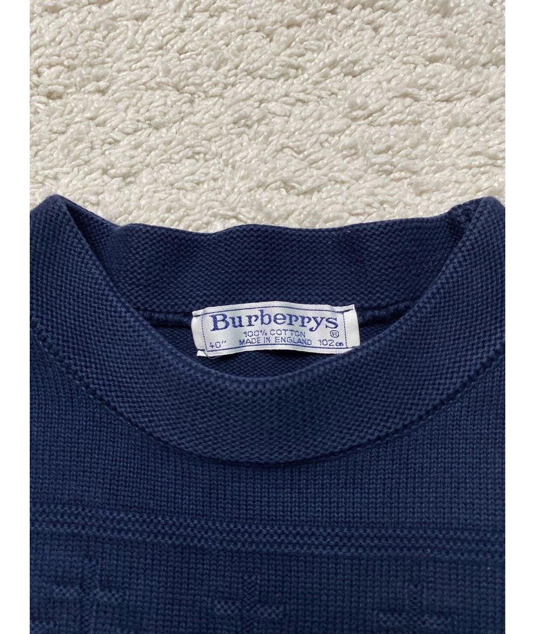 BURBERRY Темно-синий хлопковый джемпер / свитер, фото 3