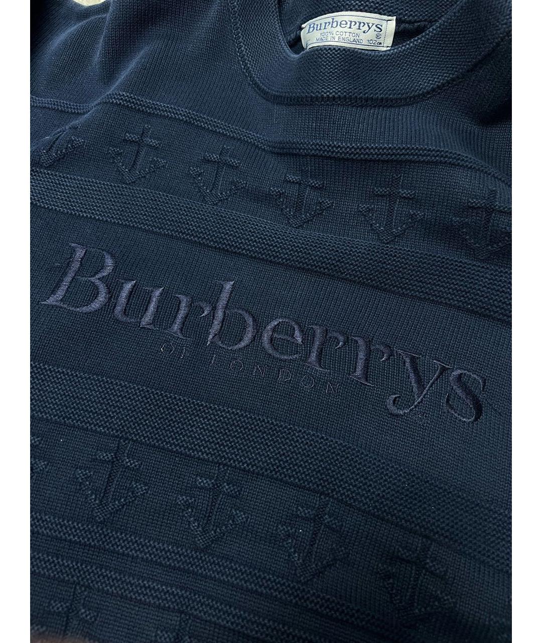 BURBERRY Темно-синий хлопковый джемпер / свитер, фото 4