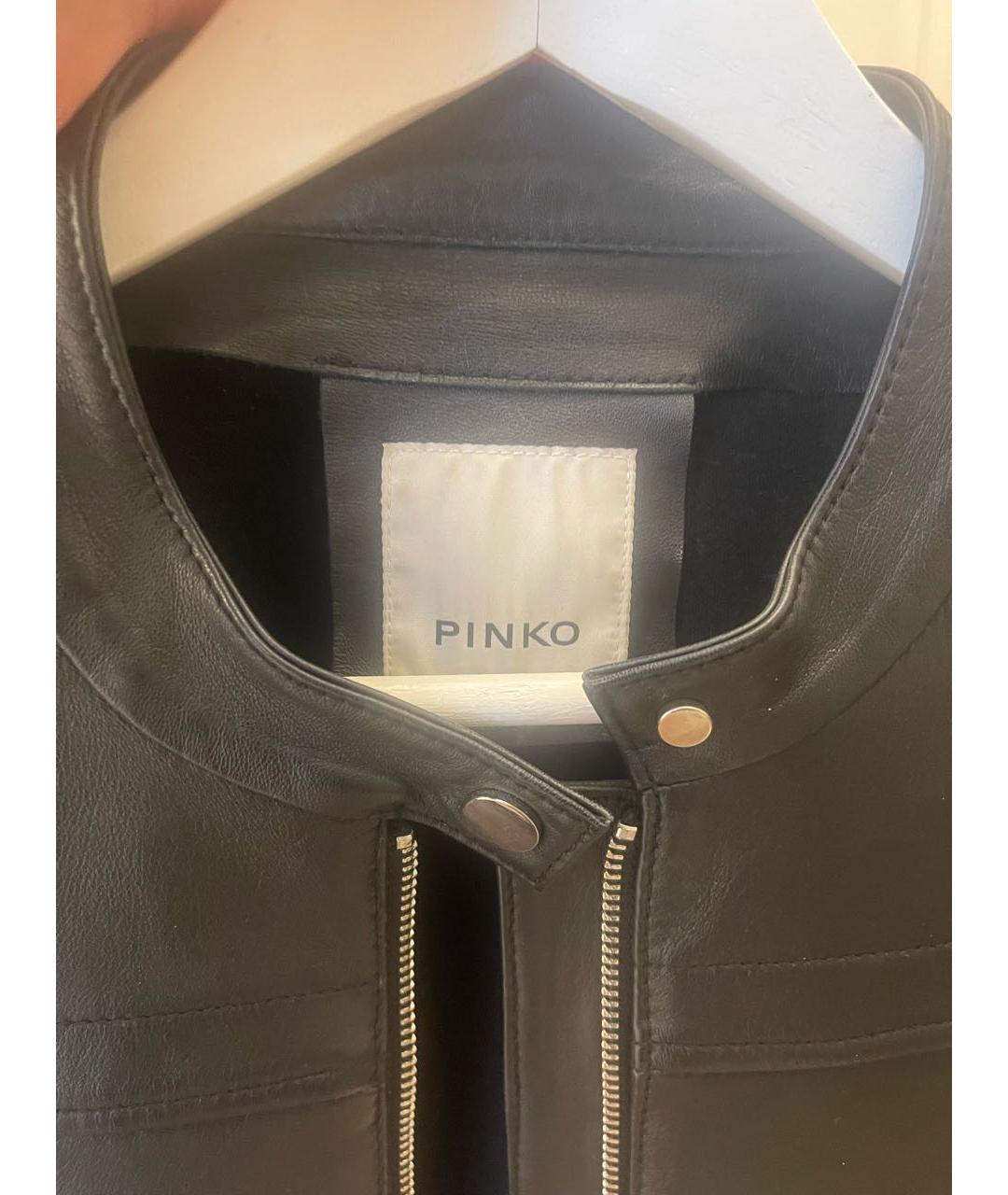 PINKO Черная кожаная куртка, фото 3
