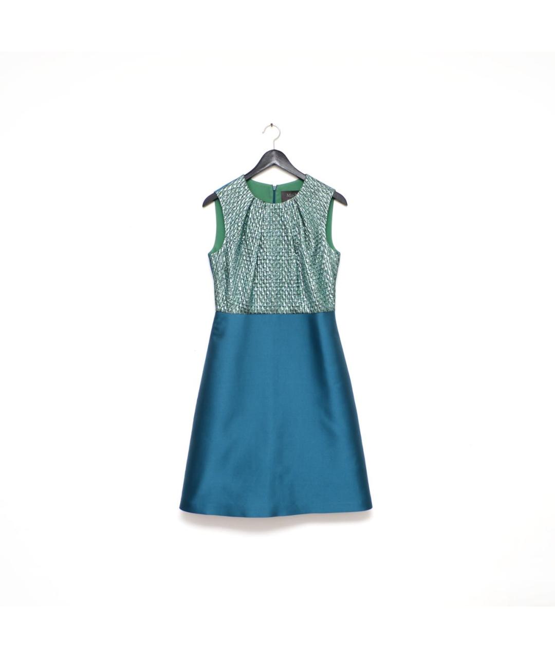 MAX MARA Зеленое шелковое коктейльное платье, фото 9