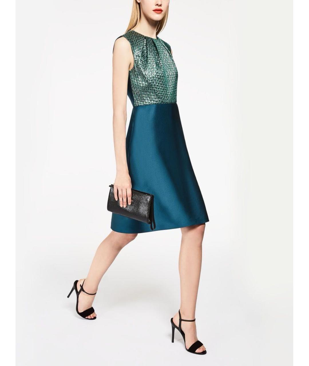 MAX MARA Зеленое шелковое коктейльное платье, фото 8