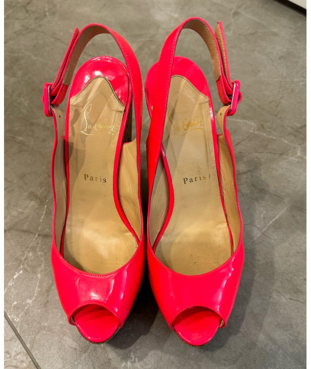 CHRISTIAN LOUBOUTIN Коралловые босоножки, фото 5