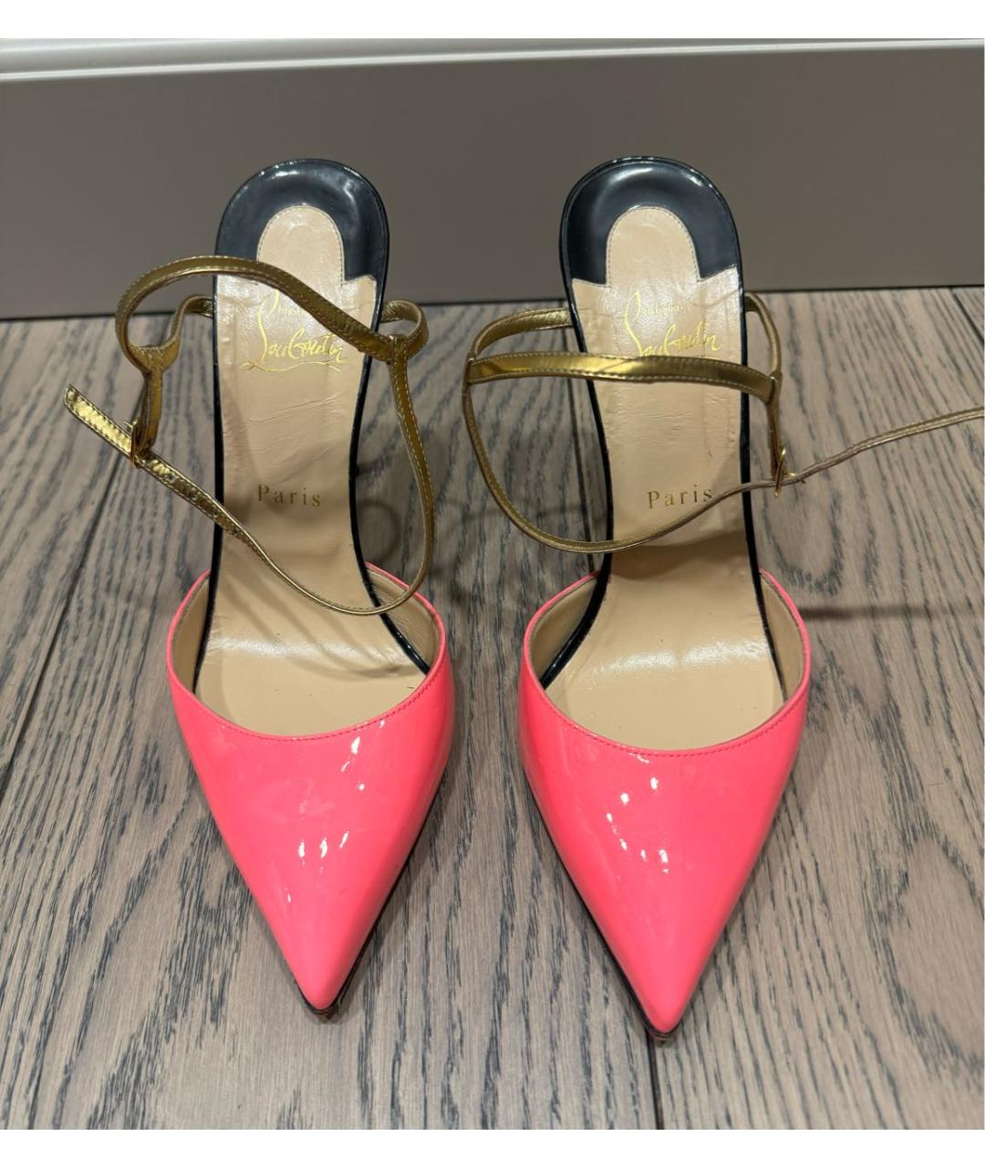 CHRISTIAN LOUBOUTIN Розовые кожаные туфли, фото 2