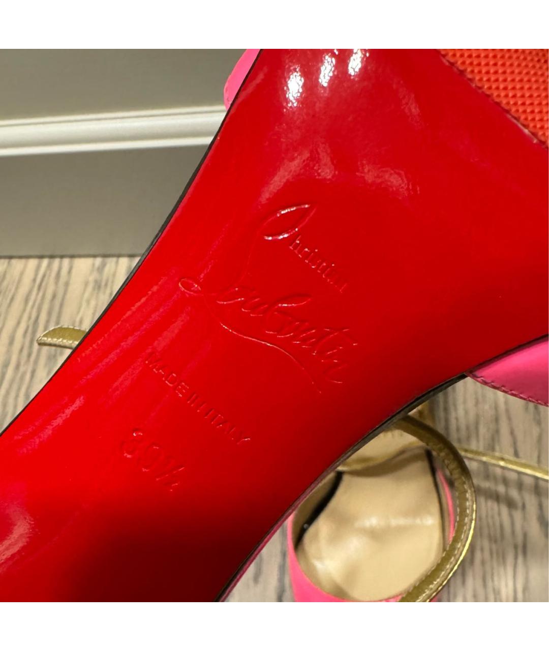 CHRISTIAN LOUBOUTIN Розовые кожаные туфли, фото 6