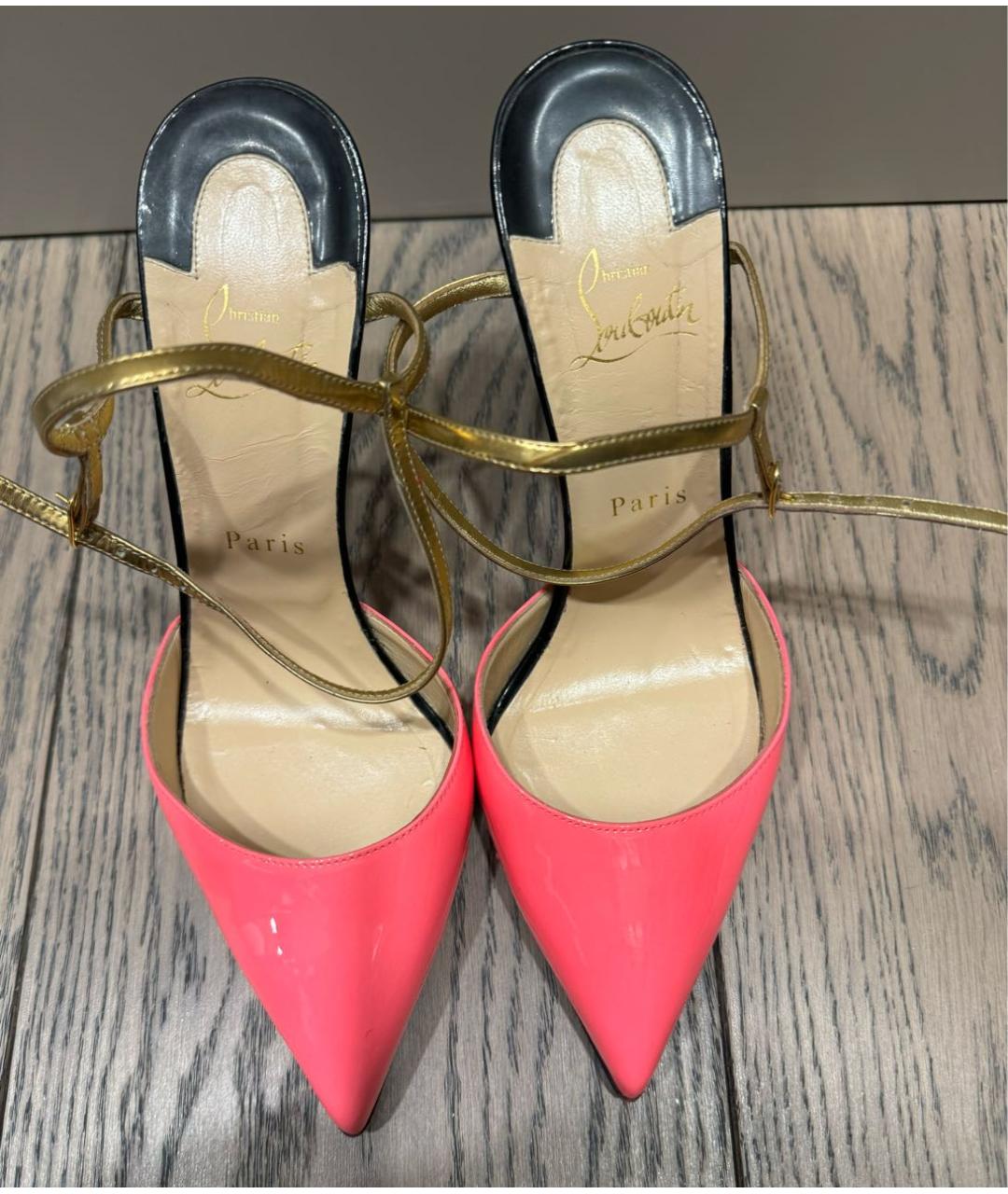 CHRISTIAN LOUBOUTIN Розовые кожаные туфли, фото 5