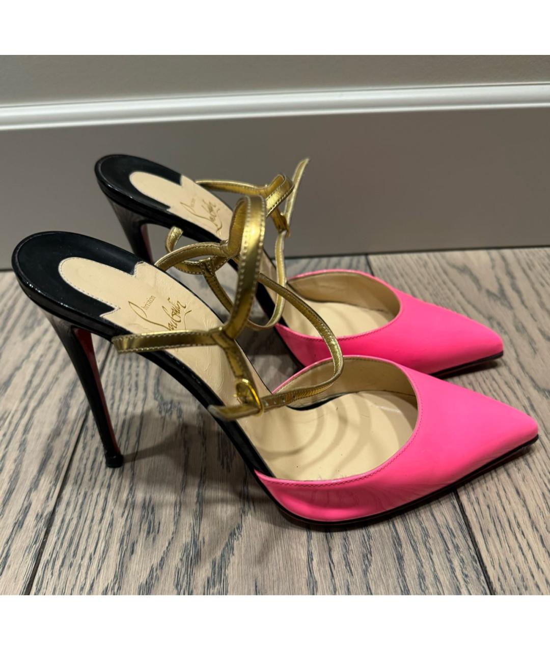 CHRISTIAN LOUBOUTIN Розовые кожаные туфли, фото 7
