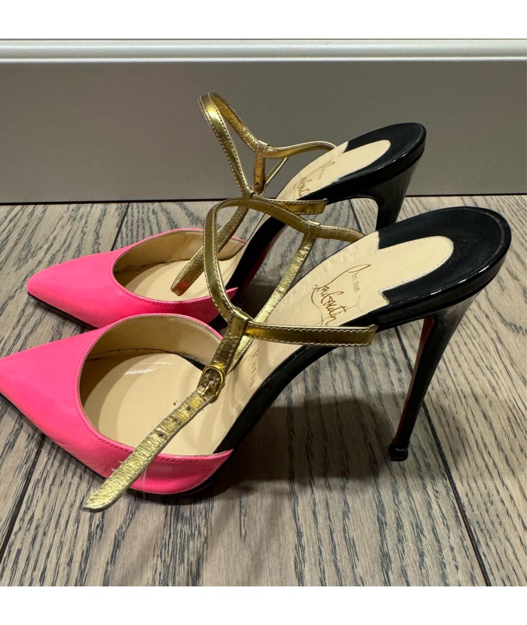 CHRISTIAN LOUBOUTIN Розовые кожаные туфли, фото 4