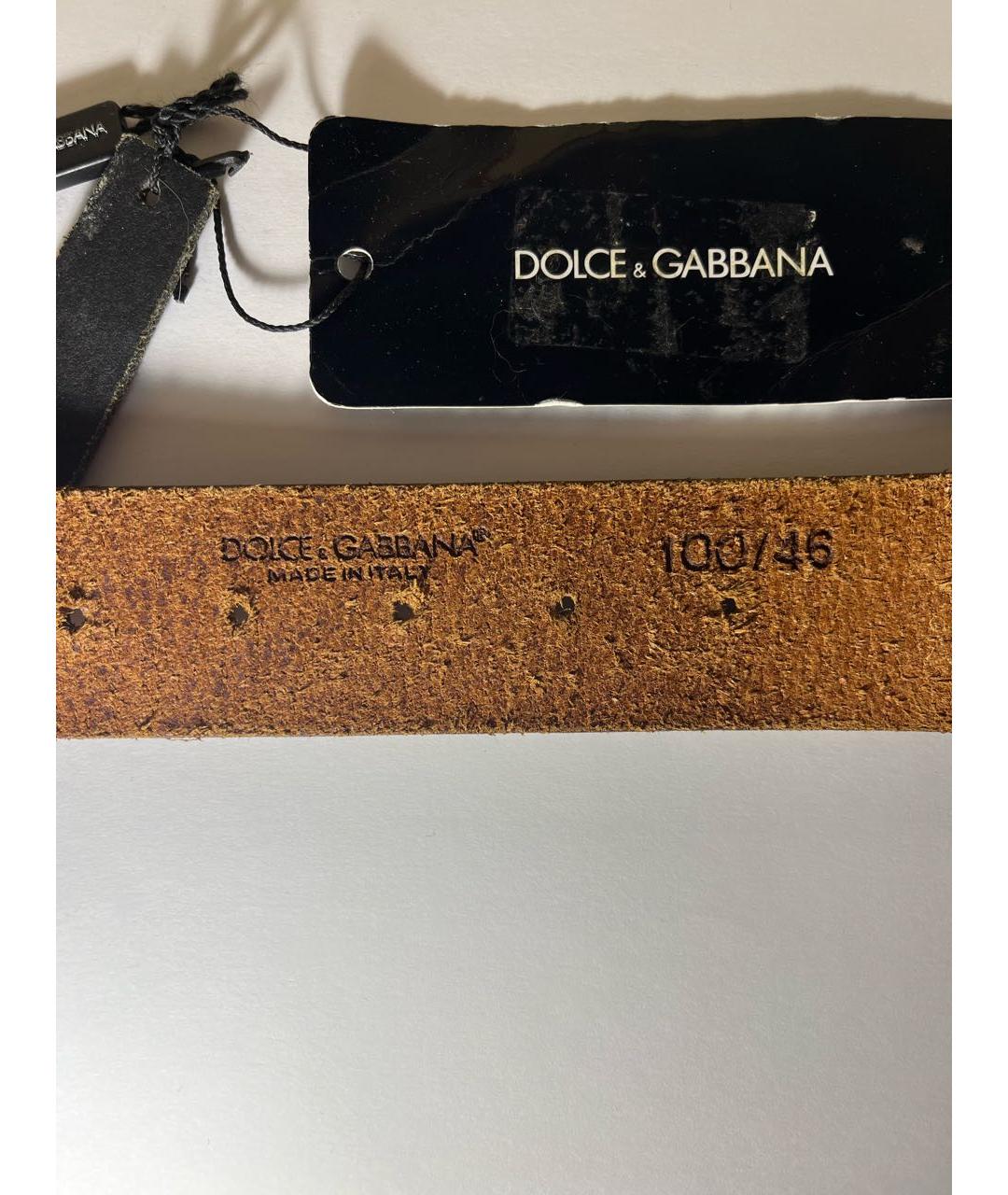 DOLCE&GABBANA Коричневый кожаный ремень, фото 3