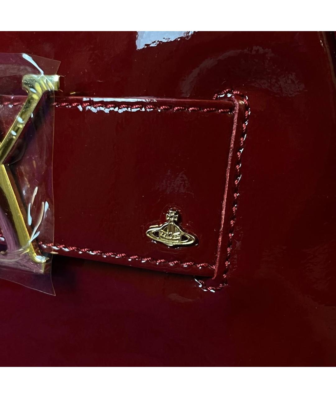 VIVIENNE WESTWOOD Красная сумка с короткими ручками из искусственной кожи, фото 3