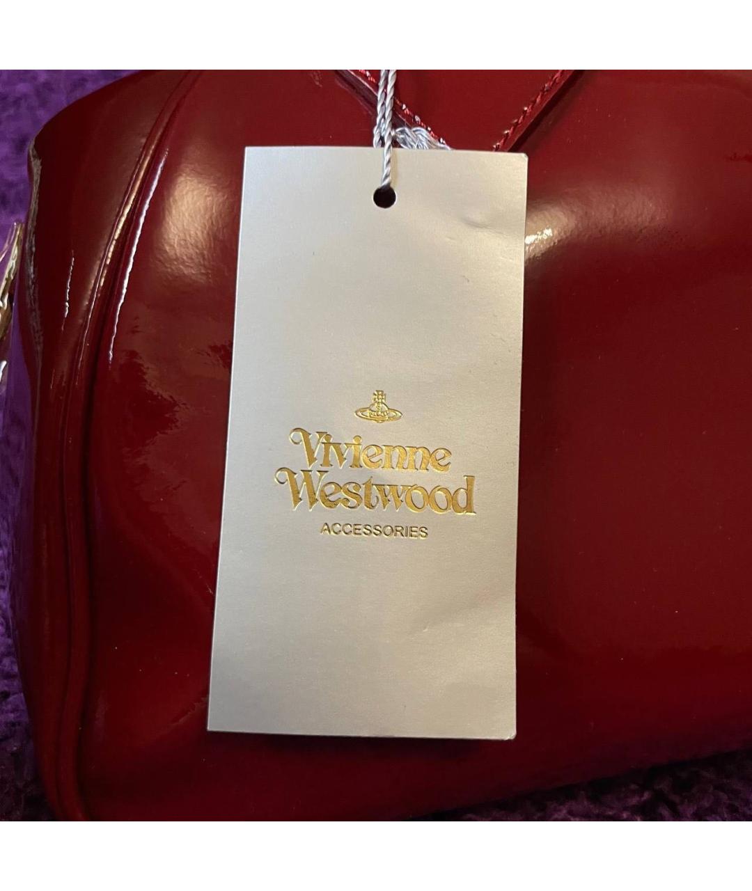 VIVIENNE WESTWOOD Красная сумка с короткими ручками из искусственной кожи, фото 7