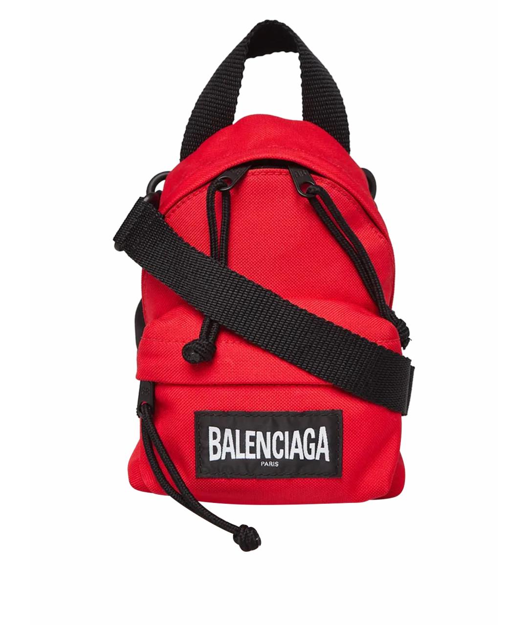 BALENCIAGA Красная тканевая сумка с короткими ручками, фото 1