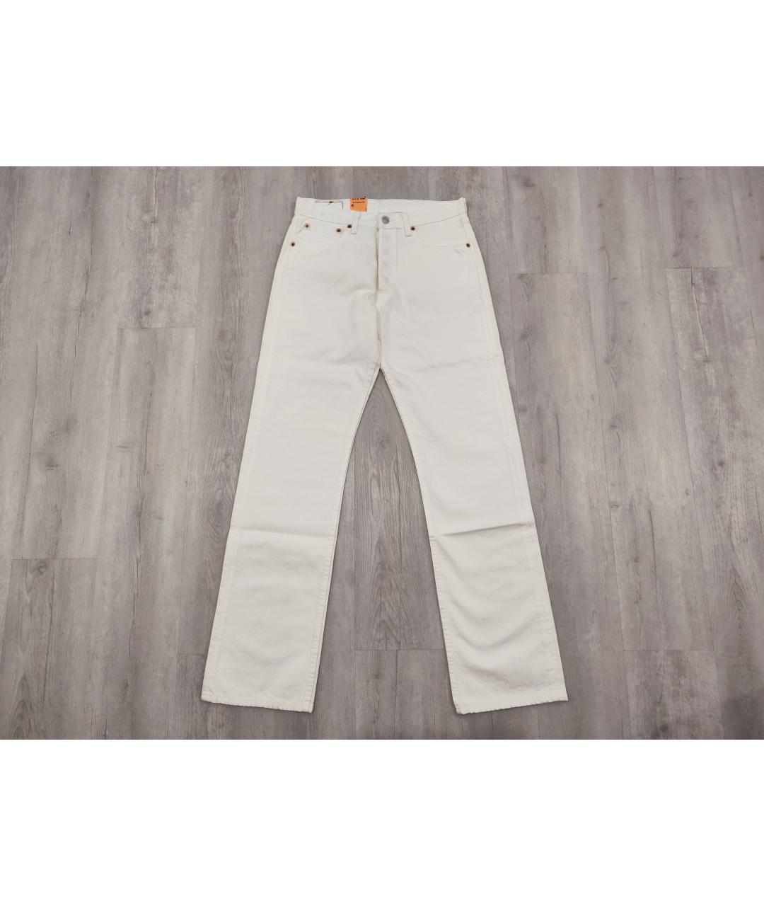 LEVI'S Белые хлопковые прямые джинсы, фото 4