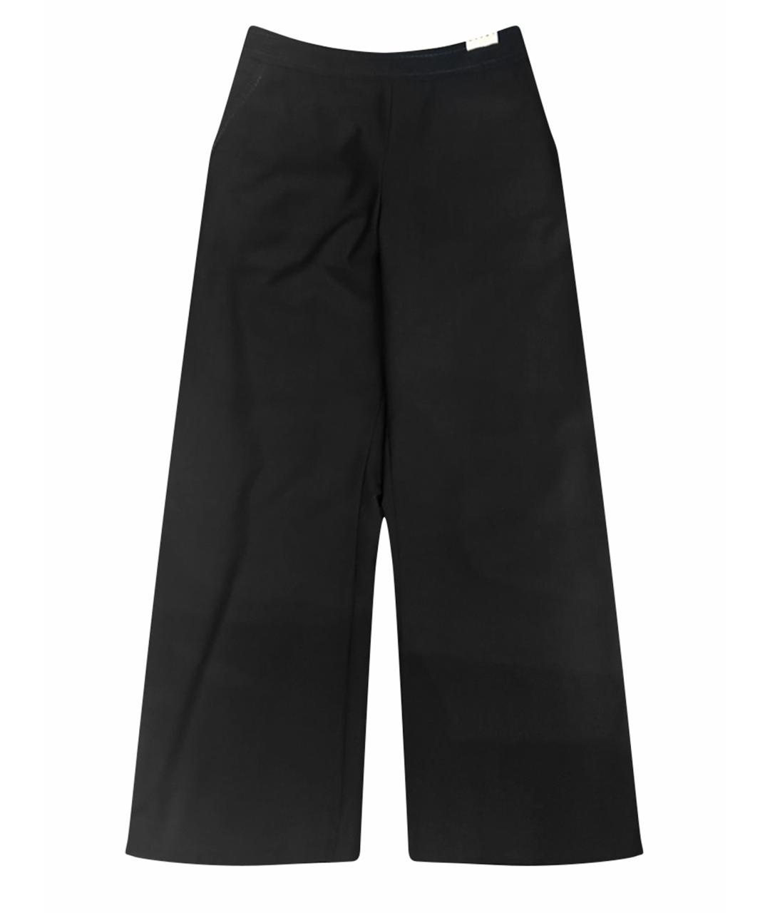MARNI Темно-синие вискозные брюки широкие, фото 1