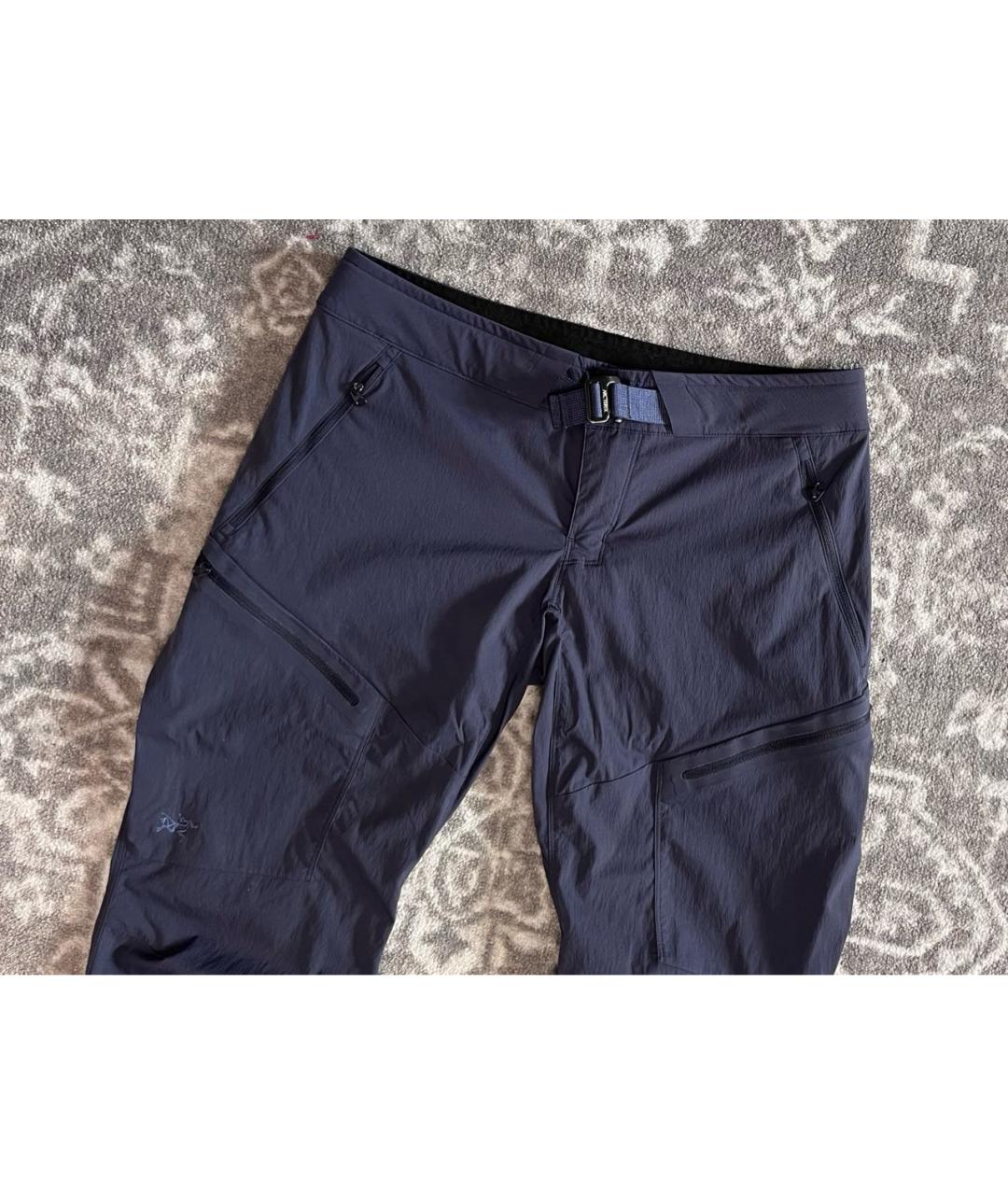 ARC'TERYX Темно-синие синтетические прямые брюки, фото 2