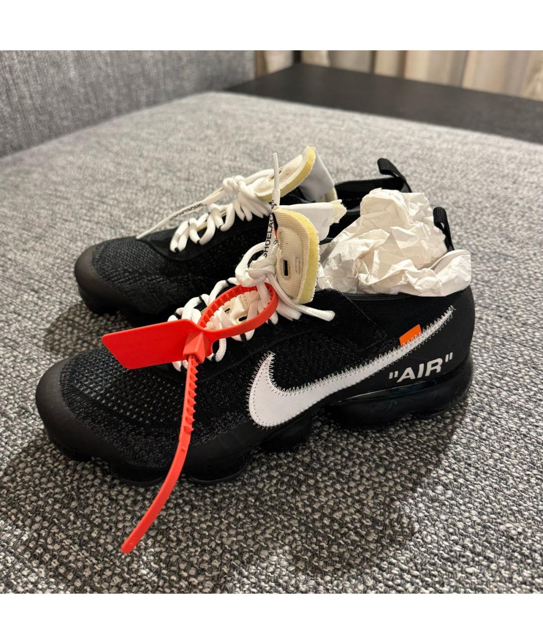 NIKE X OFF-WHITE Черные текстильные низкие кроссовки / кеды, фото 2