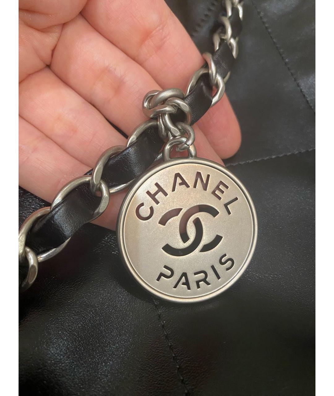 CHANEL Черная кожаная сумка тоут, фото 3