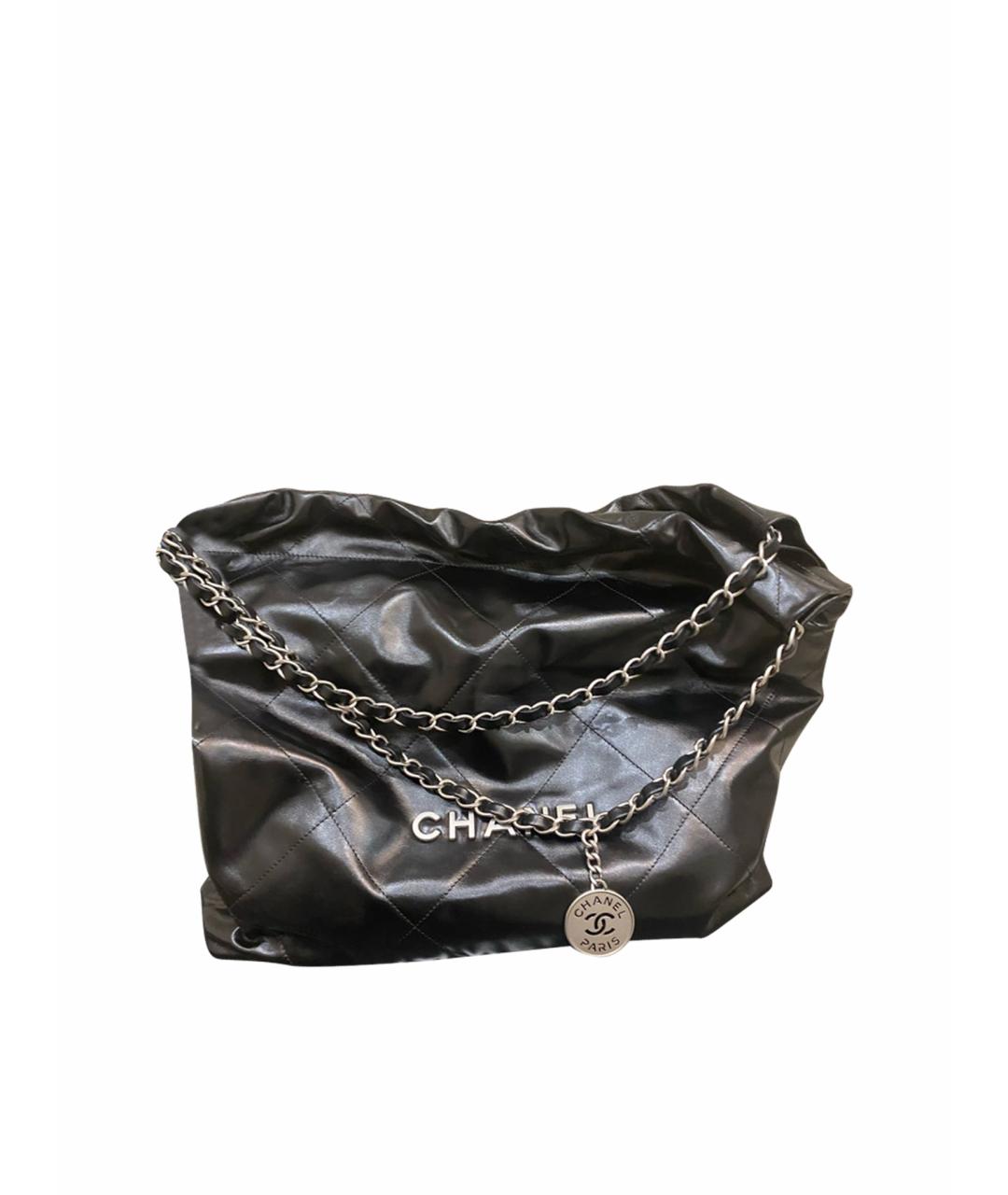 CHANEL PRE-OWNED Черная кожаная сумка тоут, фото 1