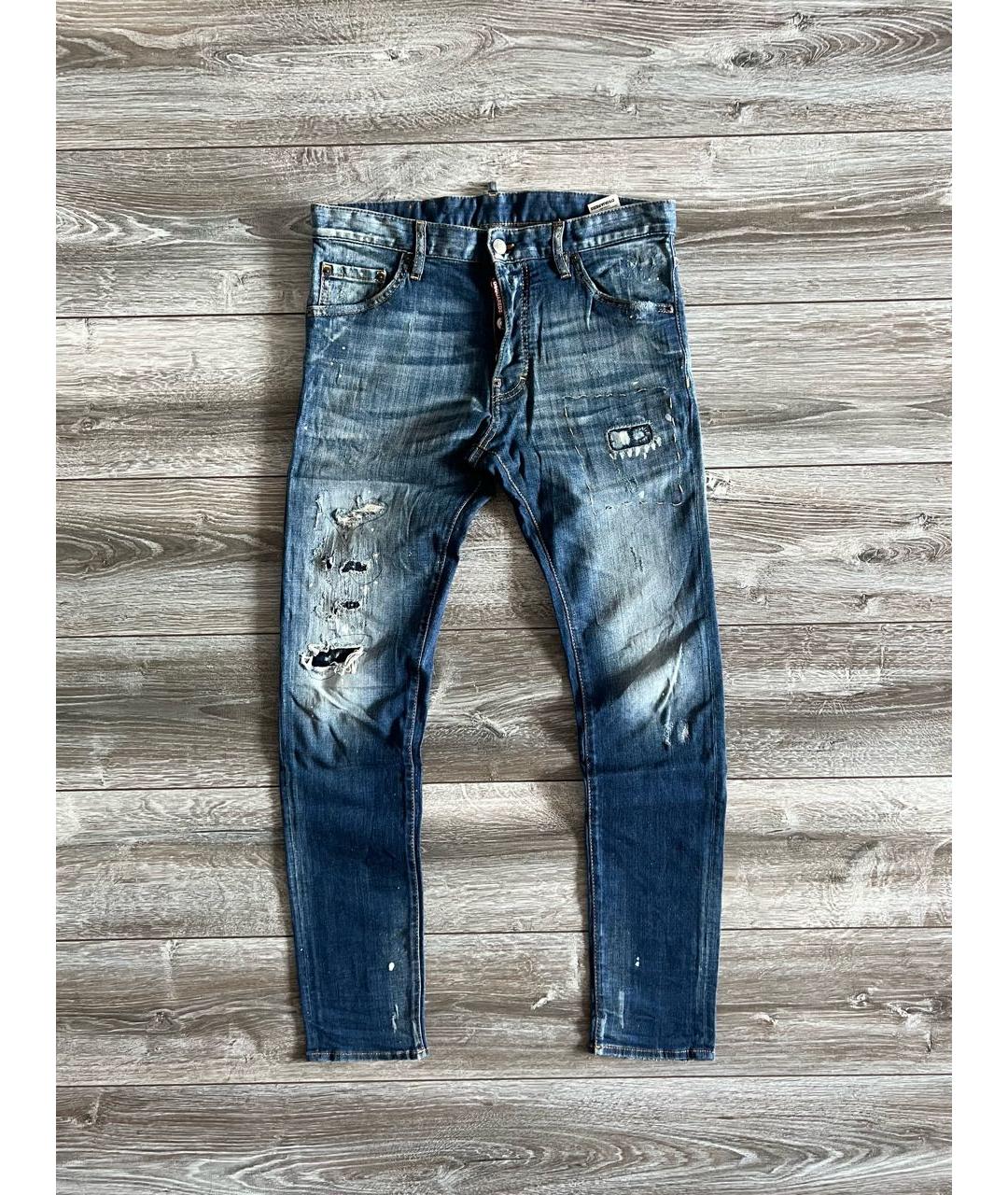 DSQUARED2 Темно-синие хлопковые джинсы скинни, фото 9