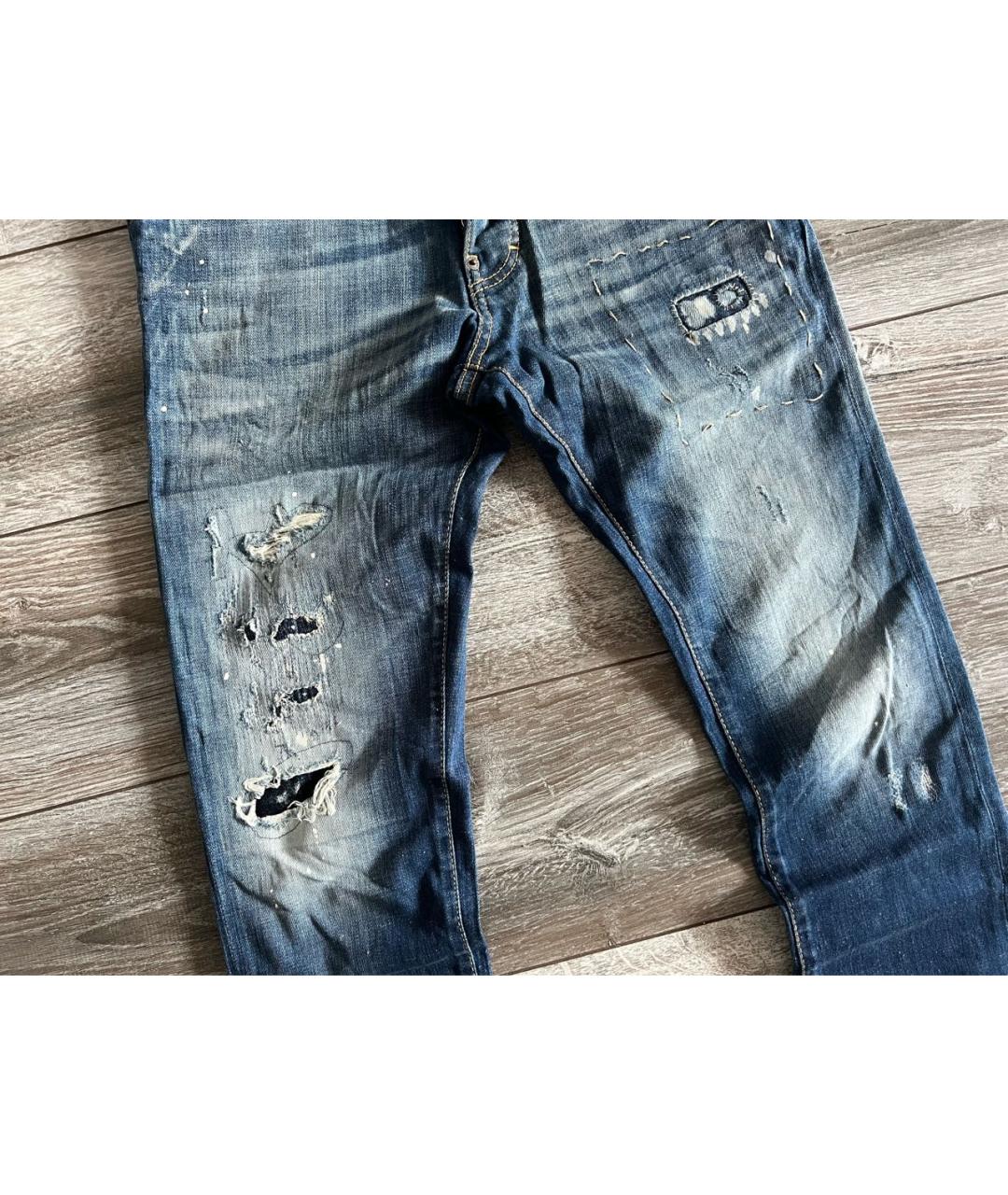 DSQUARED2 Темно-синие хлопковые джинсы скинни, фото 3