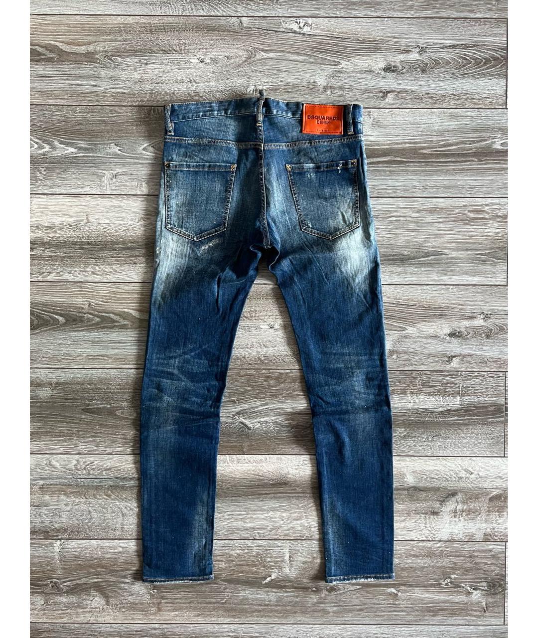DSQUARED2 Темно-синие хлопковые джинсы скинни, фото 7