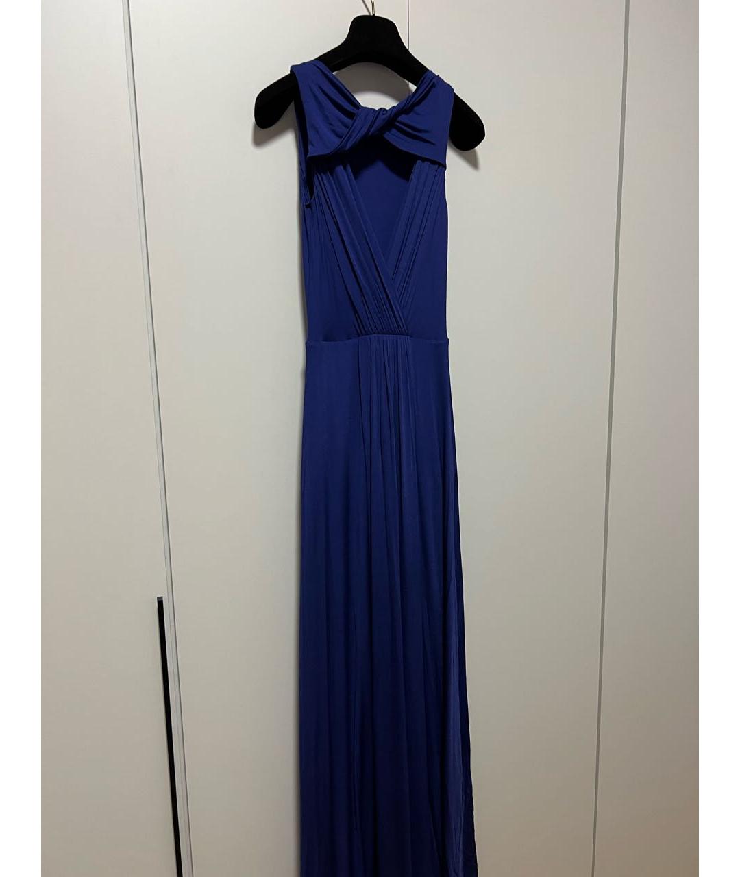 ETRO Синее вискозное вечернее платье, фото 2